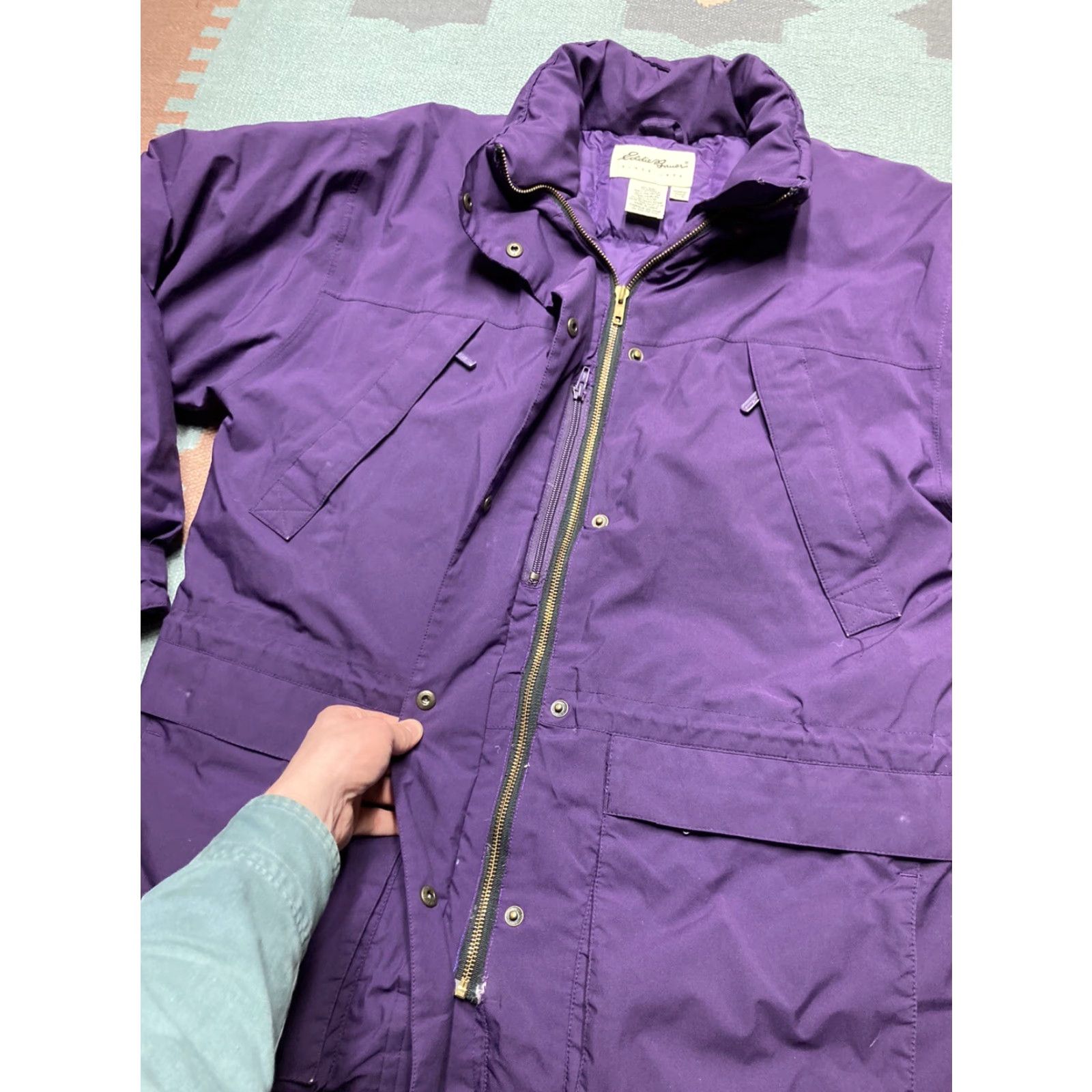 Eddie Bauer VINTAGE Eddie Bauer Ridge Line Goose Down Jacket Women Medium Purple Full Zip Parka Size M / US 6-8 / IT 42-44 - 7 Thumbnail