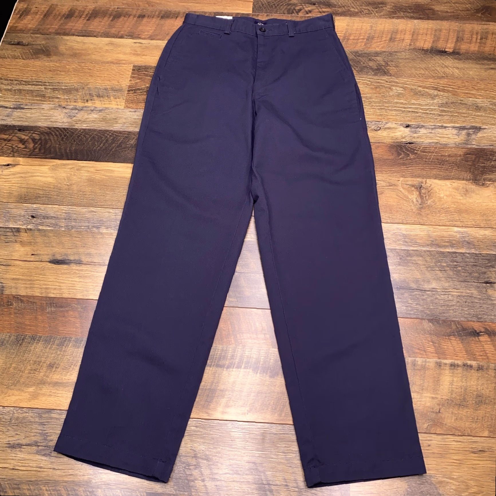 Dockers VINTAGE DOCKERS Khakis Pants Flat Front Blue Womens 8M Regular Straight High Rise Cotton Twill Size US 8 / IT 38 - 2 Thumbnail