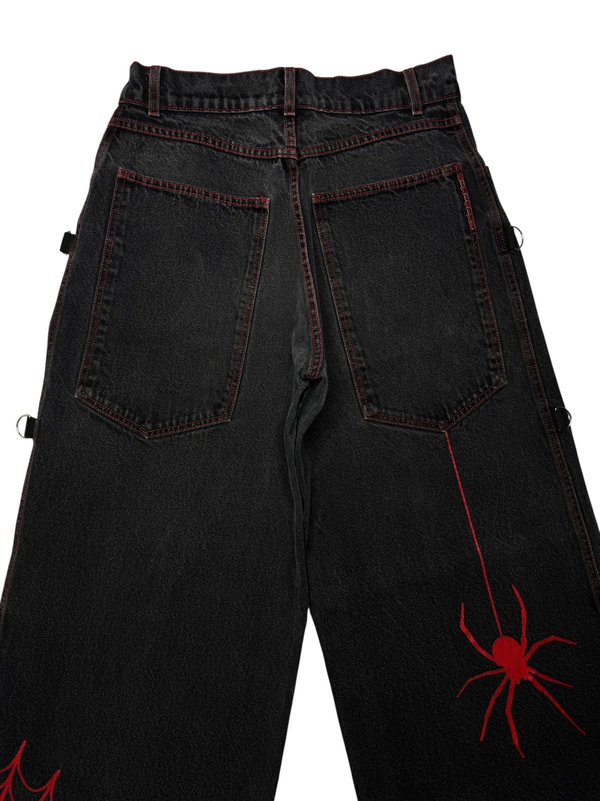 JNCO Vintage Y2K Sinister Spider Denim Baggy Jeans Size US 32 / EU 48 - 3 Thumbnail