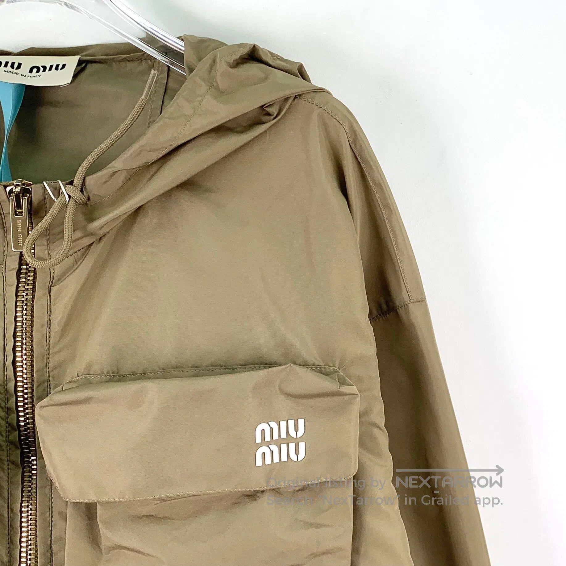 Miu Miu Miu Miu Brown hoodie zip-up long-sleeve jacket with logo l Size XS / US 0-2 / IT 36-38 - 3 Thumbnail
