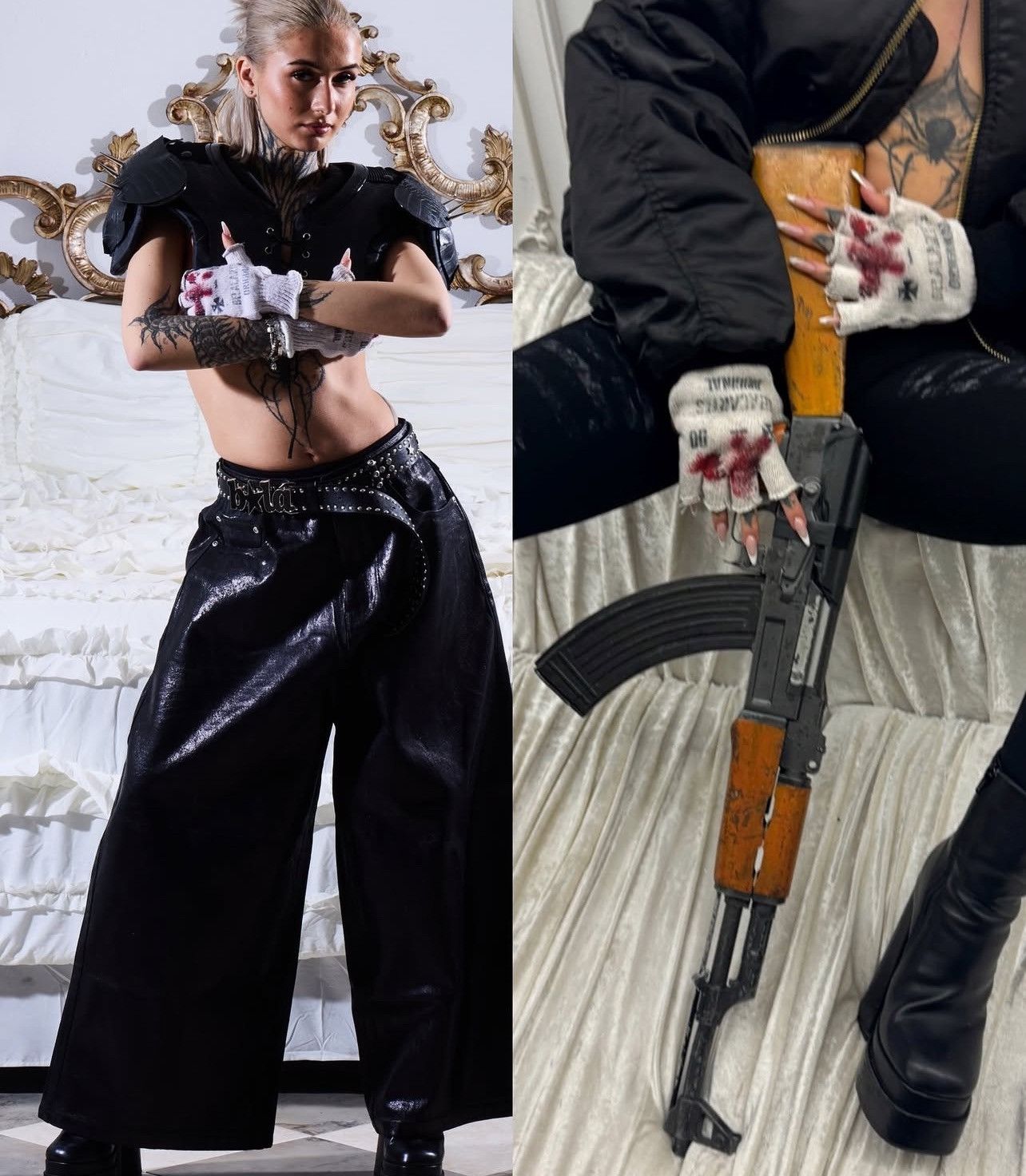 20471120 Bela Cartes 'War' Bloody Combat Gloves Size ONE SIZE - 4 Thumbnail