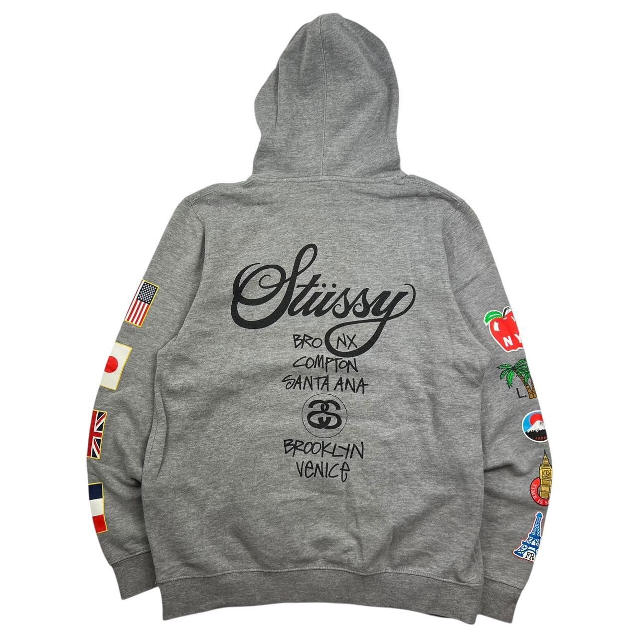 Stussy Vintage Stussy World Tour Flags Pullover Hoodie - Medium Size US M / EU 48-50 / 2 - 1 Thumbnail