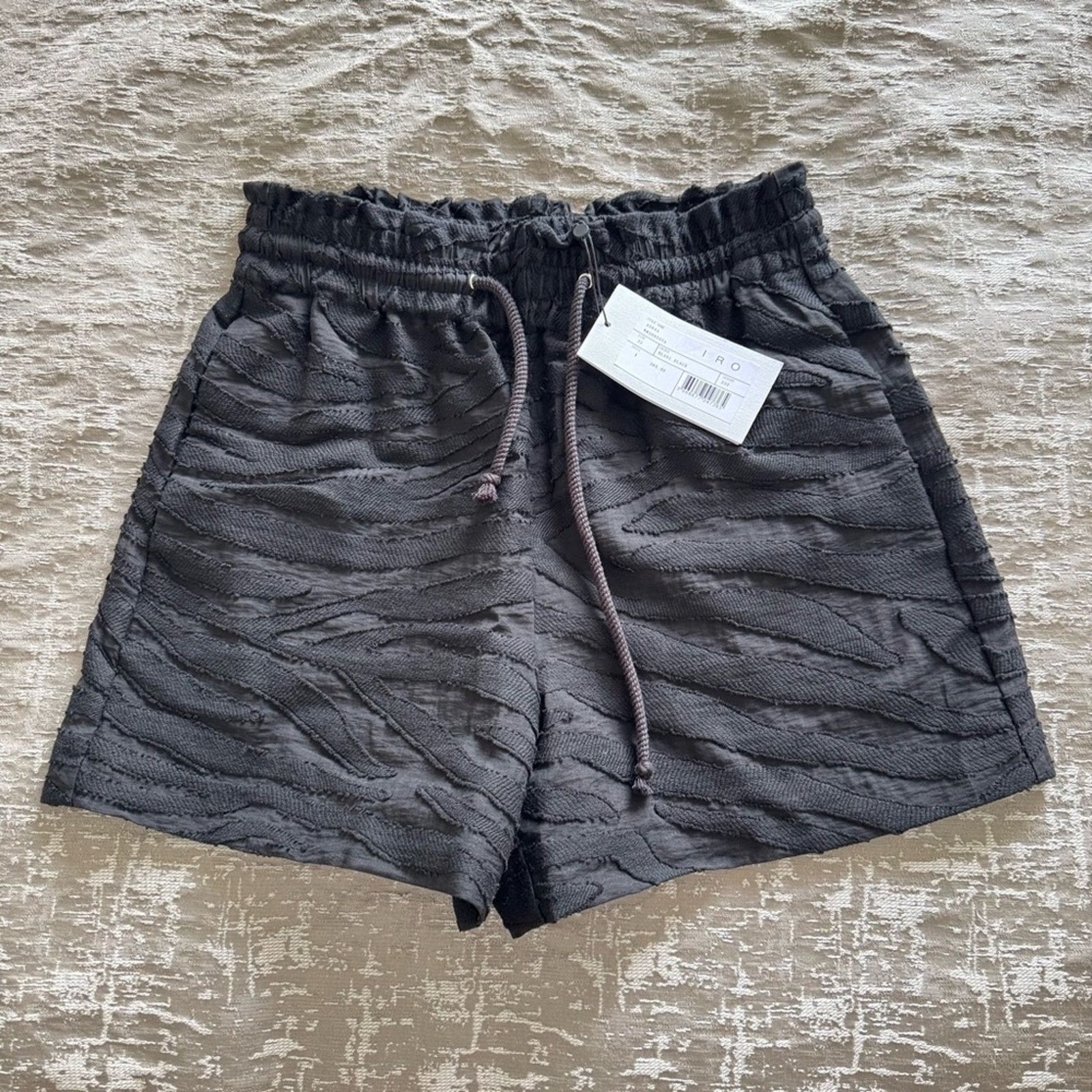 Iro NWT! IRO Black Textured High Waisted Shorts, Size 32 Size 24" / US 00 / IT 34 - 2 Thumbnail