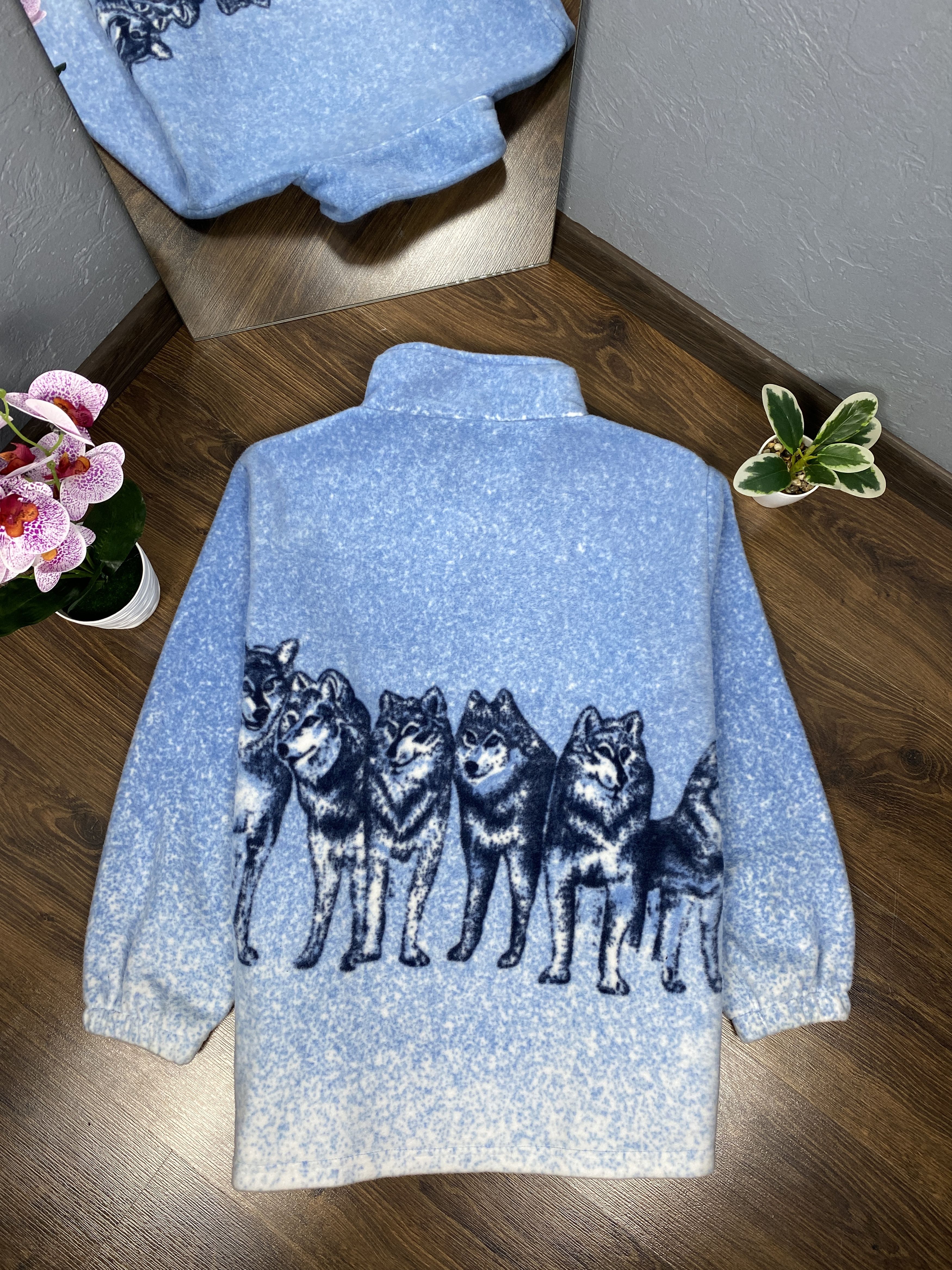 Vintage Wolf print vintage animal fleece jacket Size US XL / EU 56 / 4 - 7 Thumbnail