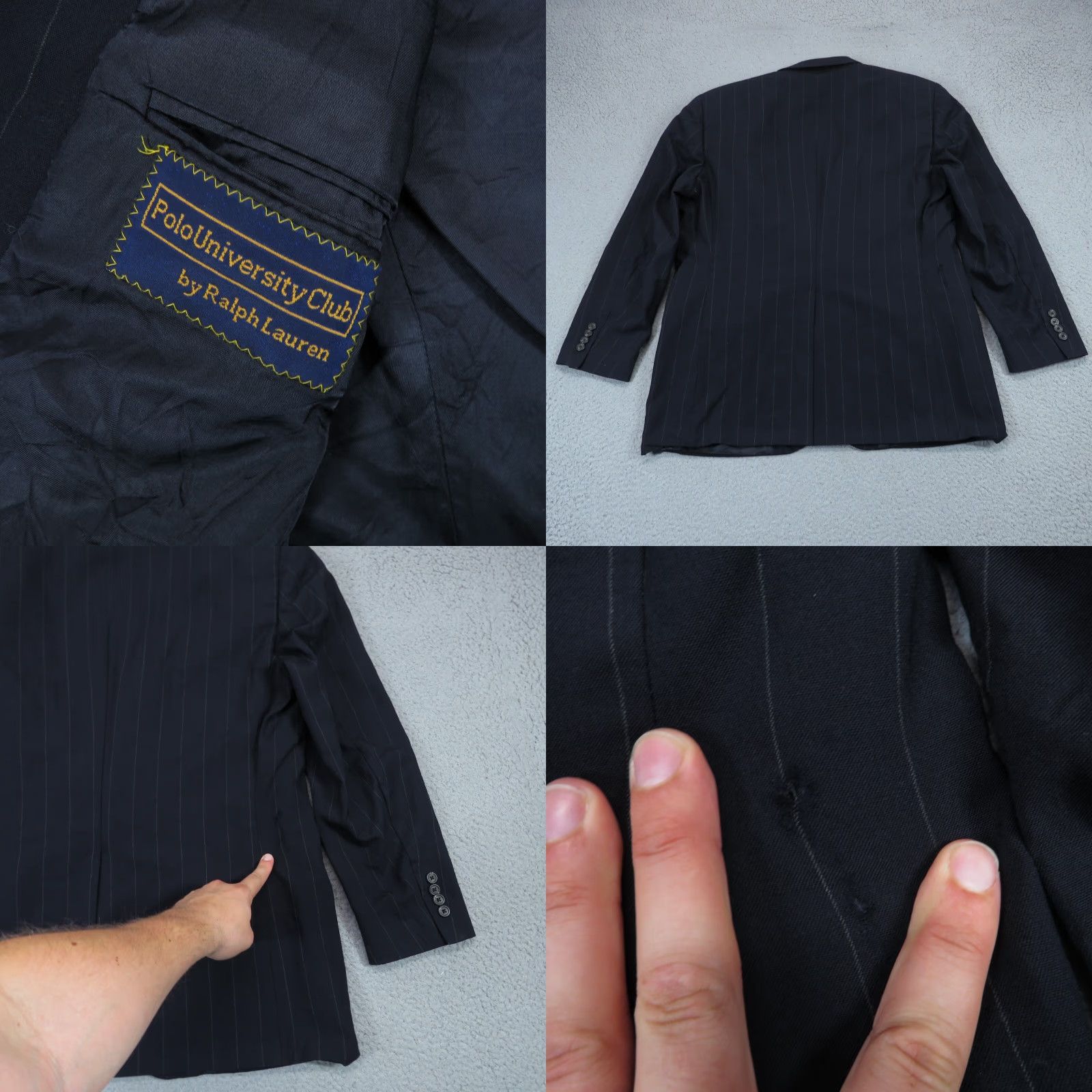 Polo Ralph Lauren VINTAGE Polo Ralph Lauren Blazer 44R Pinstripe Jacket University 80s Mens Jacket Blazer Size 44 Blue Size US XXL / EU 58 / 5 - 8 Thumbnail