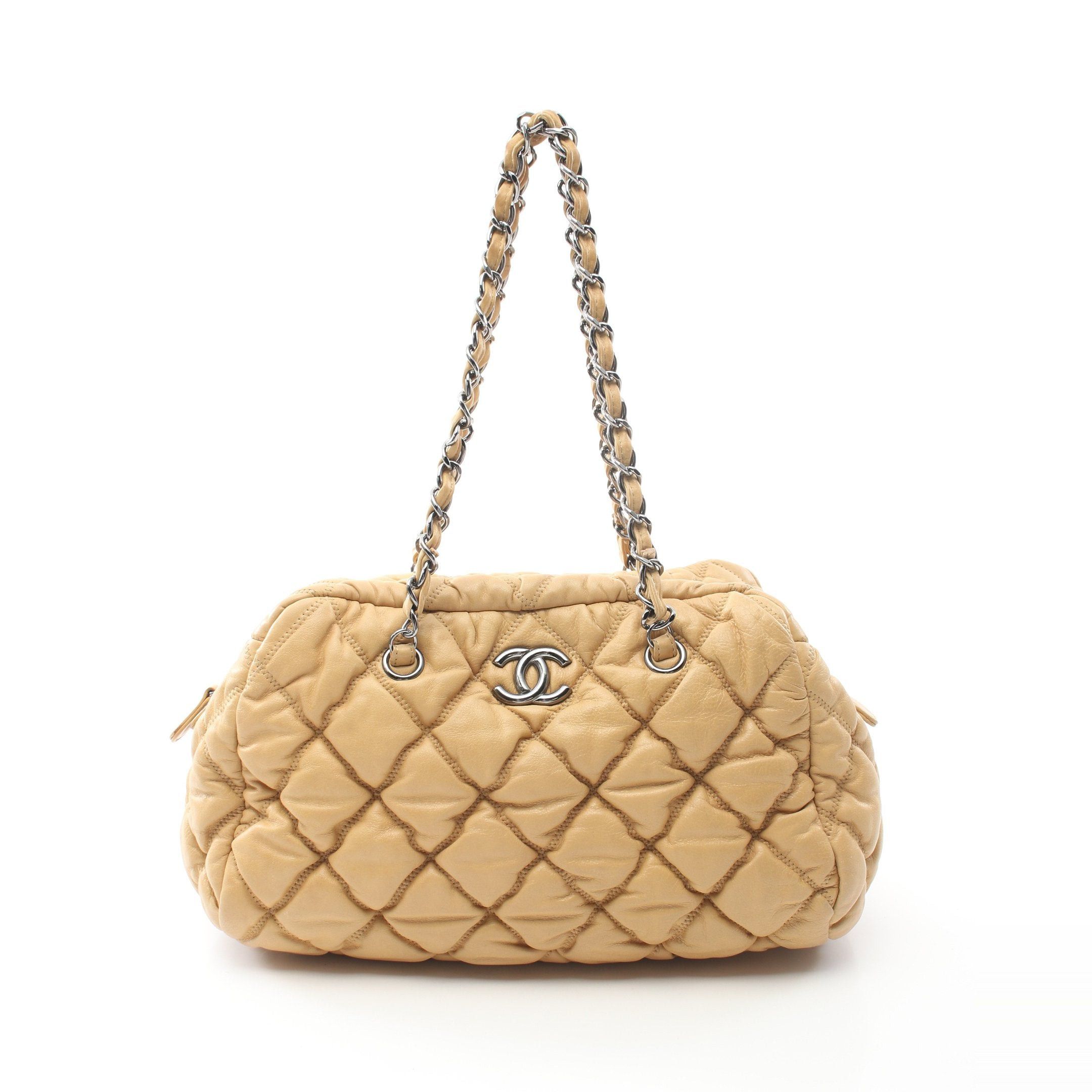 Chanel Chanel Bulles Quilt Chain Shoulder Bag Lambskin Khaki Beige Silver Hardware Size ONE SIZE - 1 Thumbnail