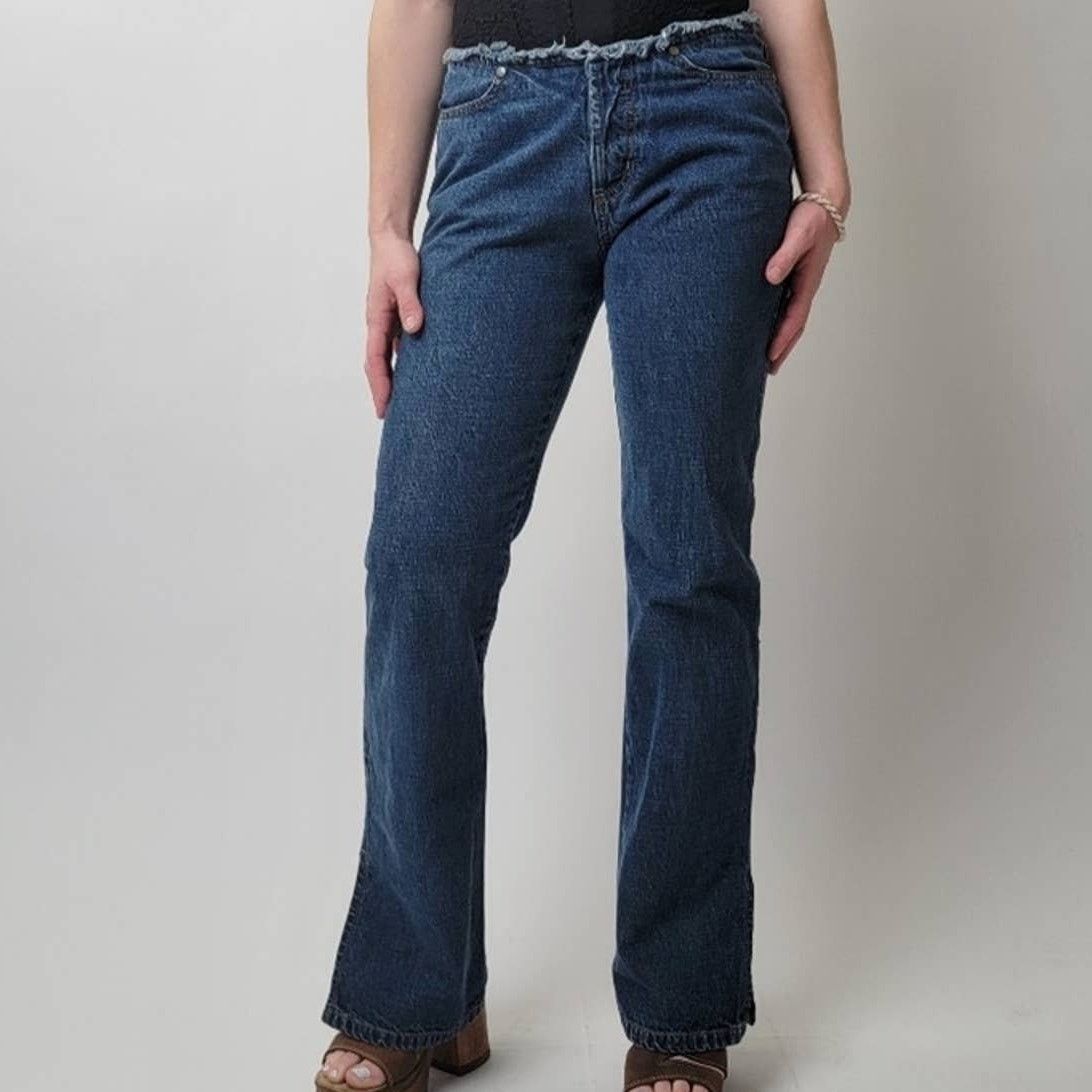 ESPIRIT Vintage Y2K ESPIRIT Raw Hem Low Rise Wide Leg Bellbottoms Size 30" / US 8 / IT 44 - 6 Thumbnail