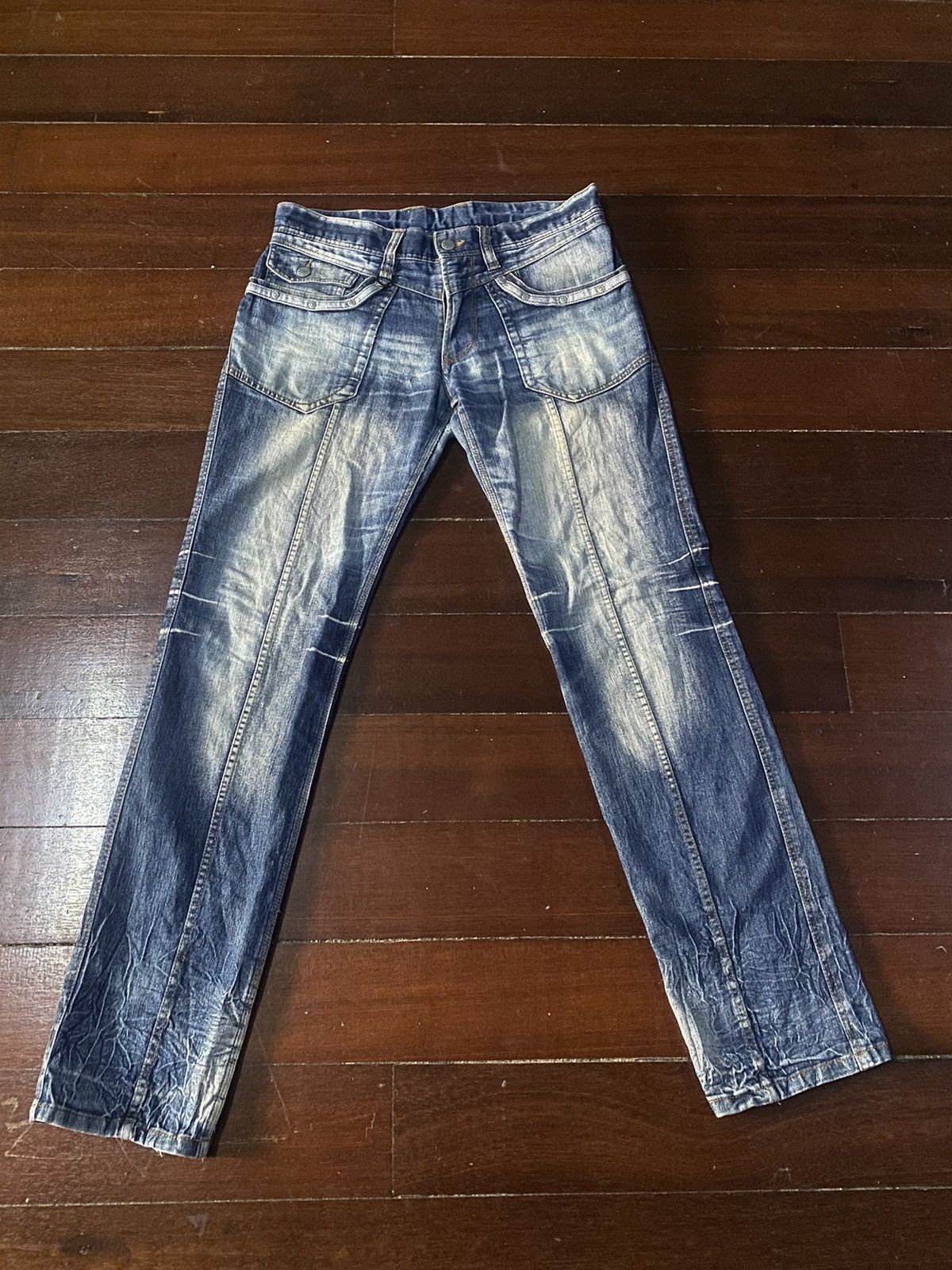 Designer × HIDEAWAYS × If Six Was Nine FIRE 🔥 HIDEAWAYS NICOLE nice faded studded pocket FLARE Size US 34 / EU 50 - 1 Thumbnail