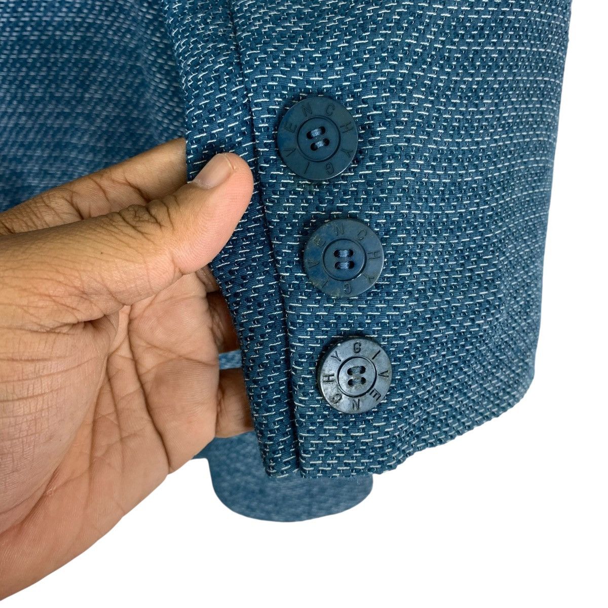 Givenchy Givenchy three-button blazer in a blue tweed material Size US S / EU 44-46 / 1 - 8 Thumbnail