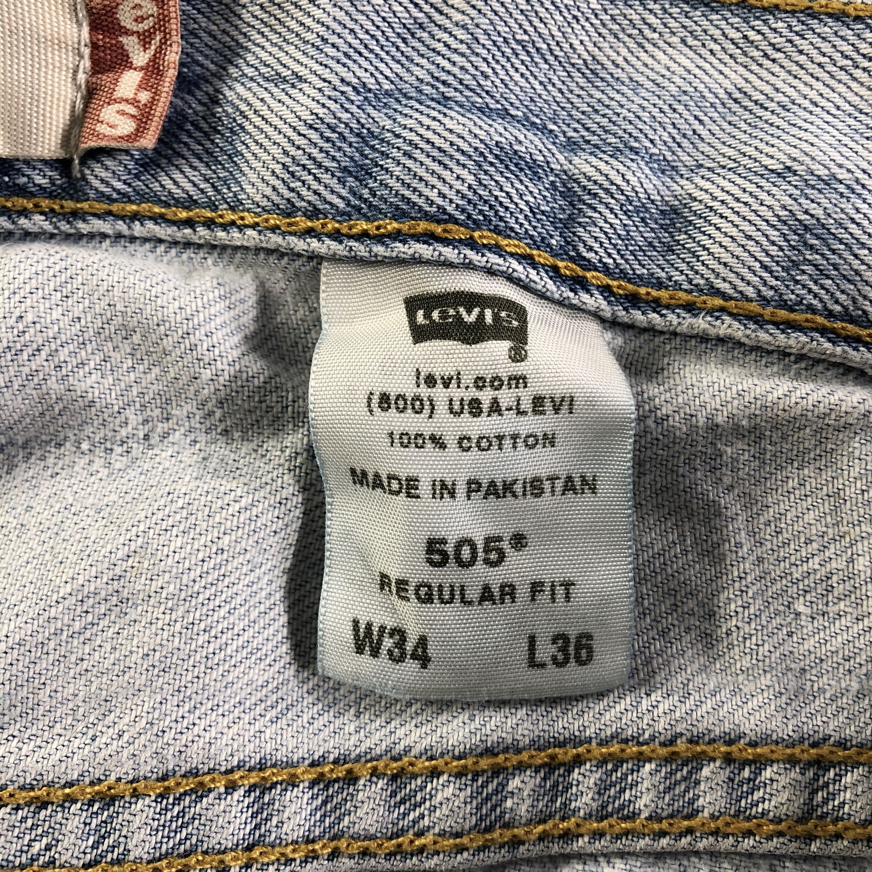 Levi's Vintage Light Wash Levis 505 Jeans-J3197 Size US 34 / EU 50 - 11 Thumbnail