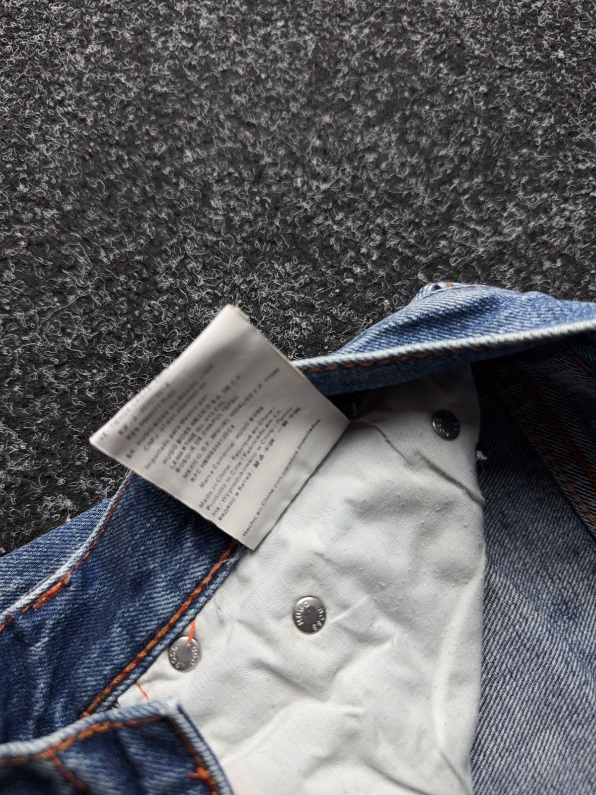 Hugo Boss Vintage 90s Y2K BOSS Orange Distressed Button Fly Jeans Size US 35 - 10 Thumbnail