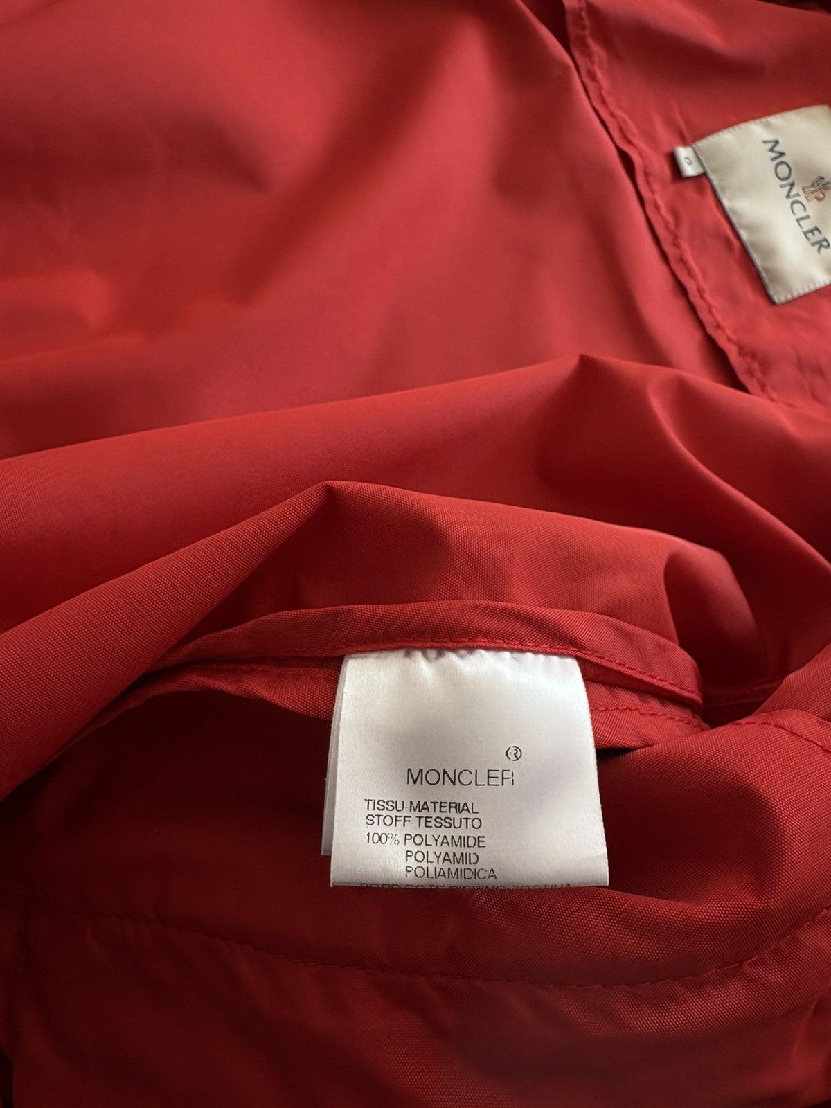 Moncler Moncler Red Nylon Varsity Bomber Jacket Snap Button Up sz 0 Size XS / US 0-2 / IT 36-38 - 18 Thumbnail