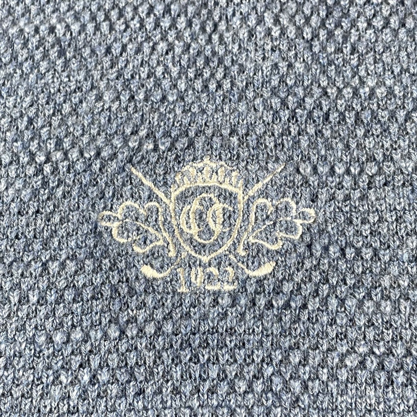 johnnie-O VINTAGE Johnnie-O Sweater Mens Medium Blue Textured Pullover Golf Crest Knit Wool blend Size US M / EU 48-50 / 2 - 3 Thumbnail