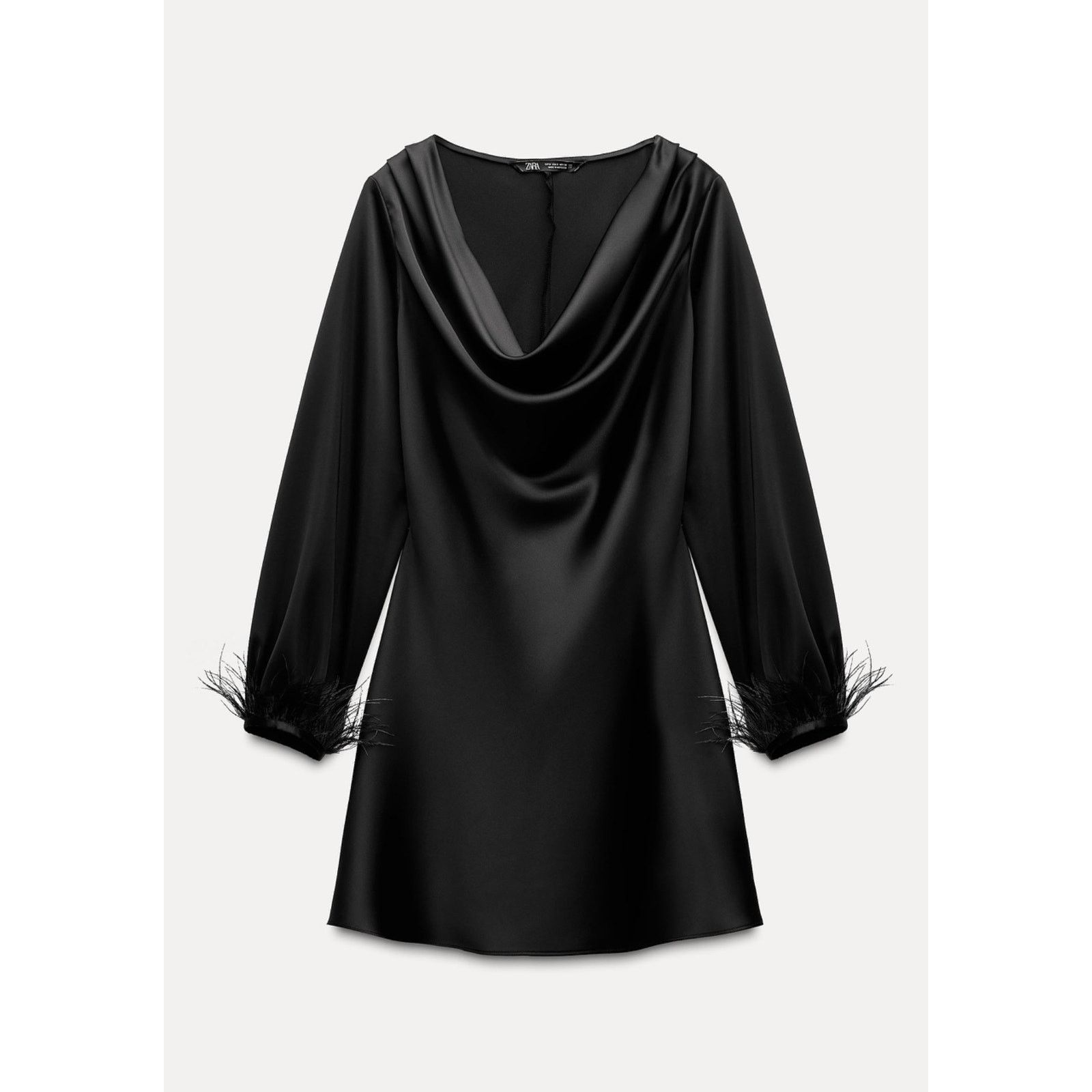Zara Zara Satin Effect Long Sleeve Mini Dress Size | Grailed