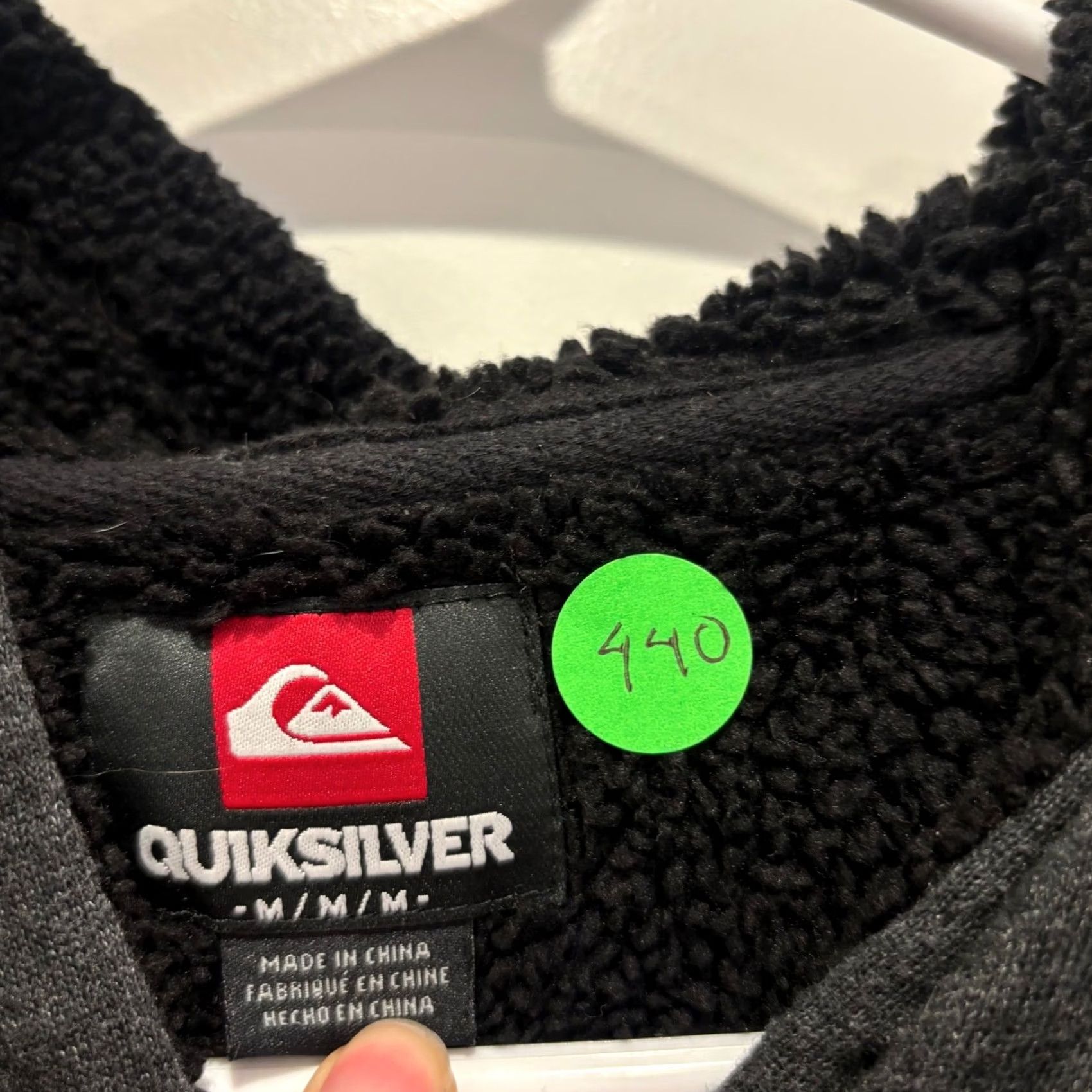 Quiksilver Quiksilver Hoodie Charcoal Grey Blue Logo Full Zip Sherpa Lined Size M Mens Size US M / EU 48-50 / 2 - 2 Thumbnail