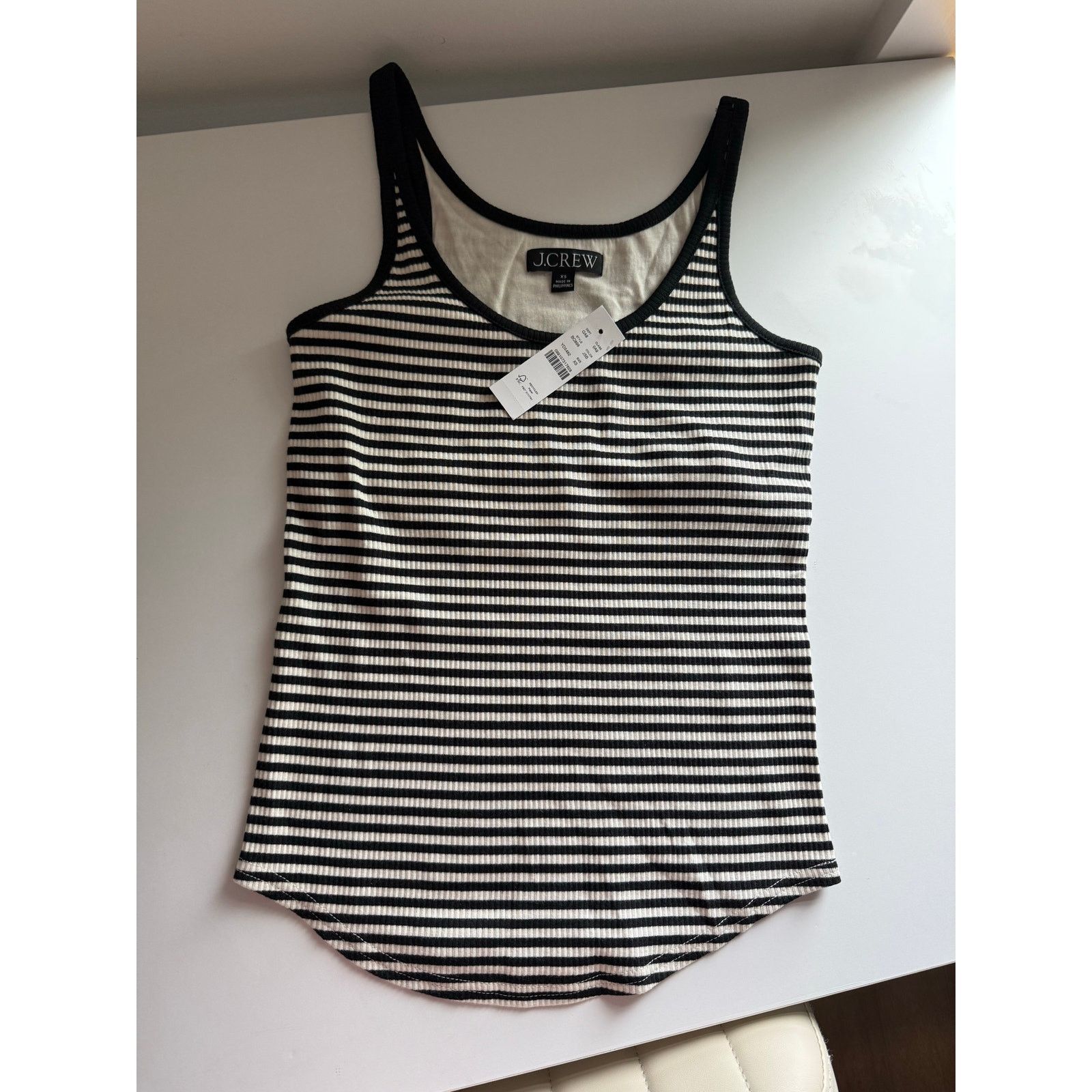 J.Crew $45 New J.Crew Vintage rib shelf bra tank top in stripe - XS Size XS / US 0-2 / IT 36-38 - 6 Thumbnail