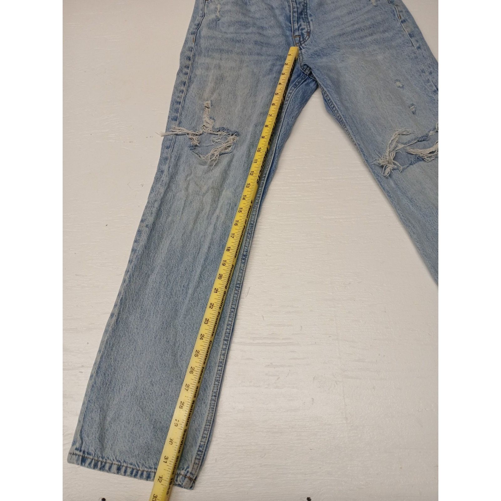 Aeropostale Aéropostale (6R) High Rise Baggy Fit Light Blue Denim Jeans Size 28" / US 6 / IT 42 - 2 Thumbnail