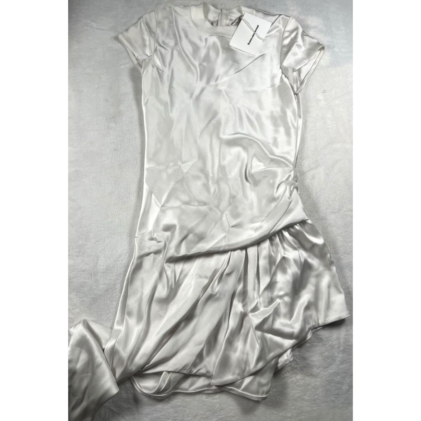 Alexander Wang ALEXANDER WANG Asymmetric Cap Sleeve Dress White Size 4 NWT Size S / US 4 / IT 40 - 6 Thumbnail