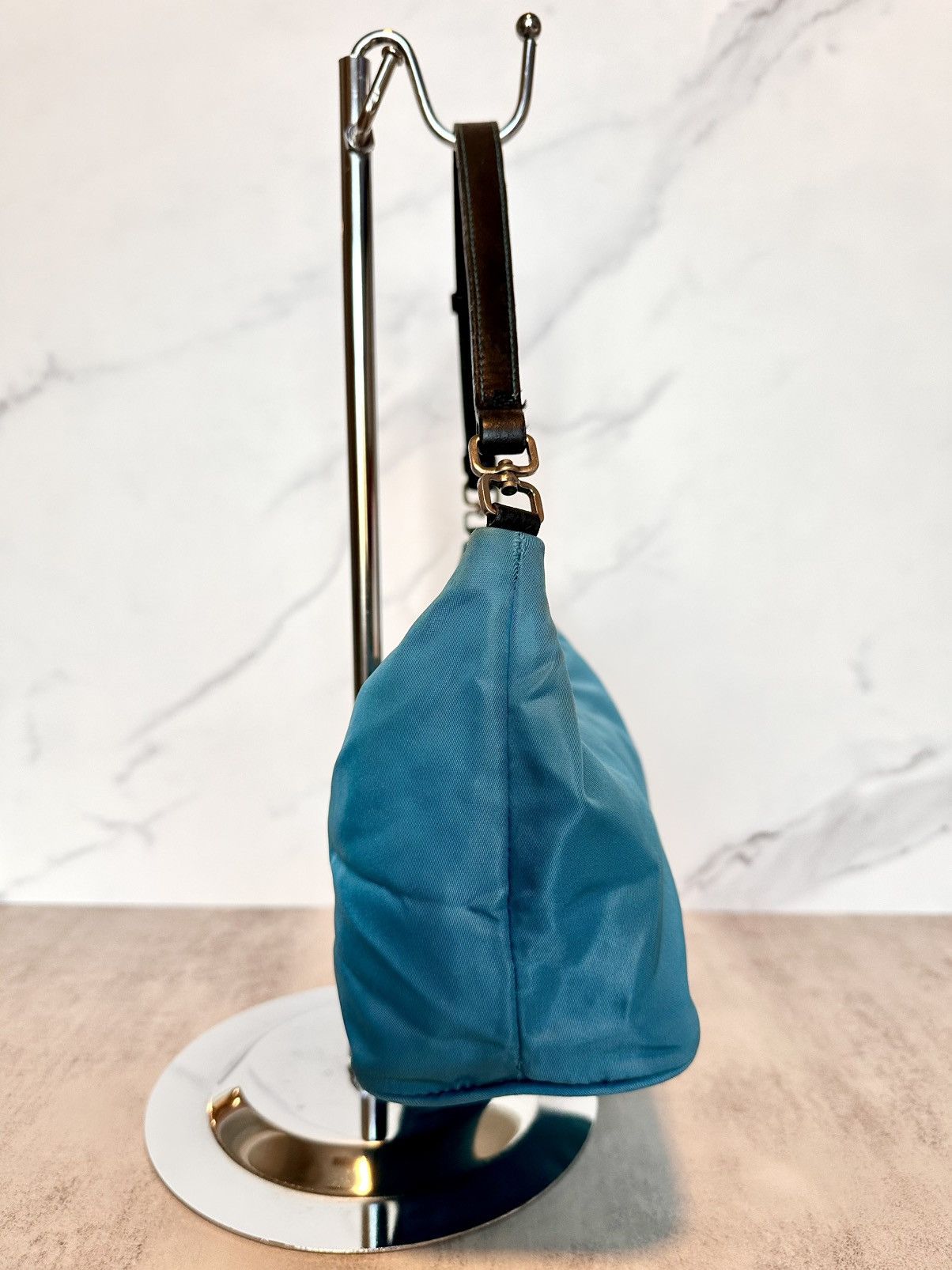Prada Blue Prada Nylon and Leather Pochette Size ONE SIZE - 3 Thumbnail
