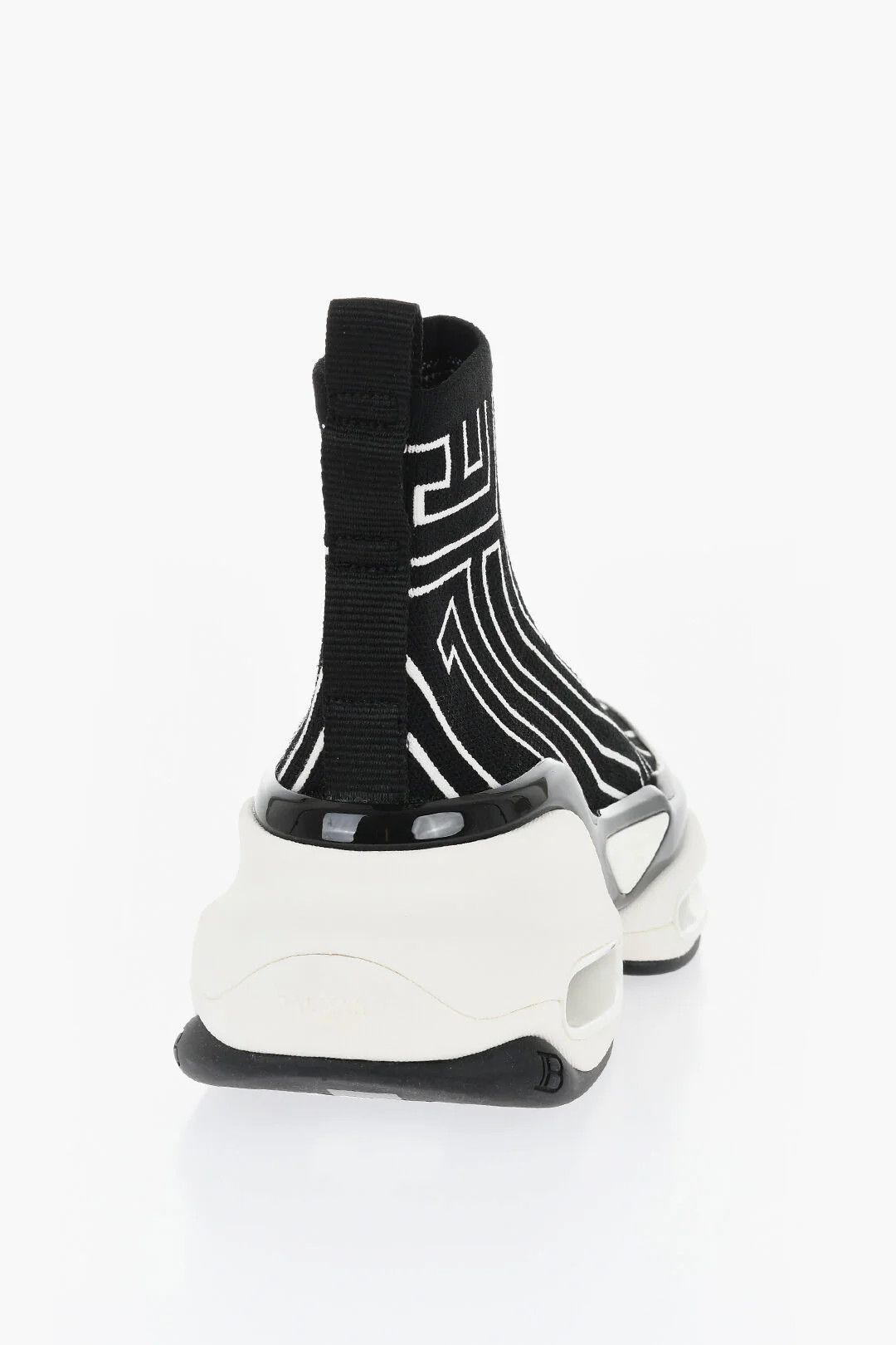 Balmain og1mm0326 Sock Hi-Top Sneakers in Black and White Size US 8 / IT 38 - 3 Thumbnail