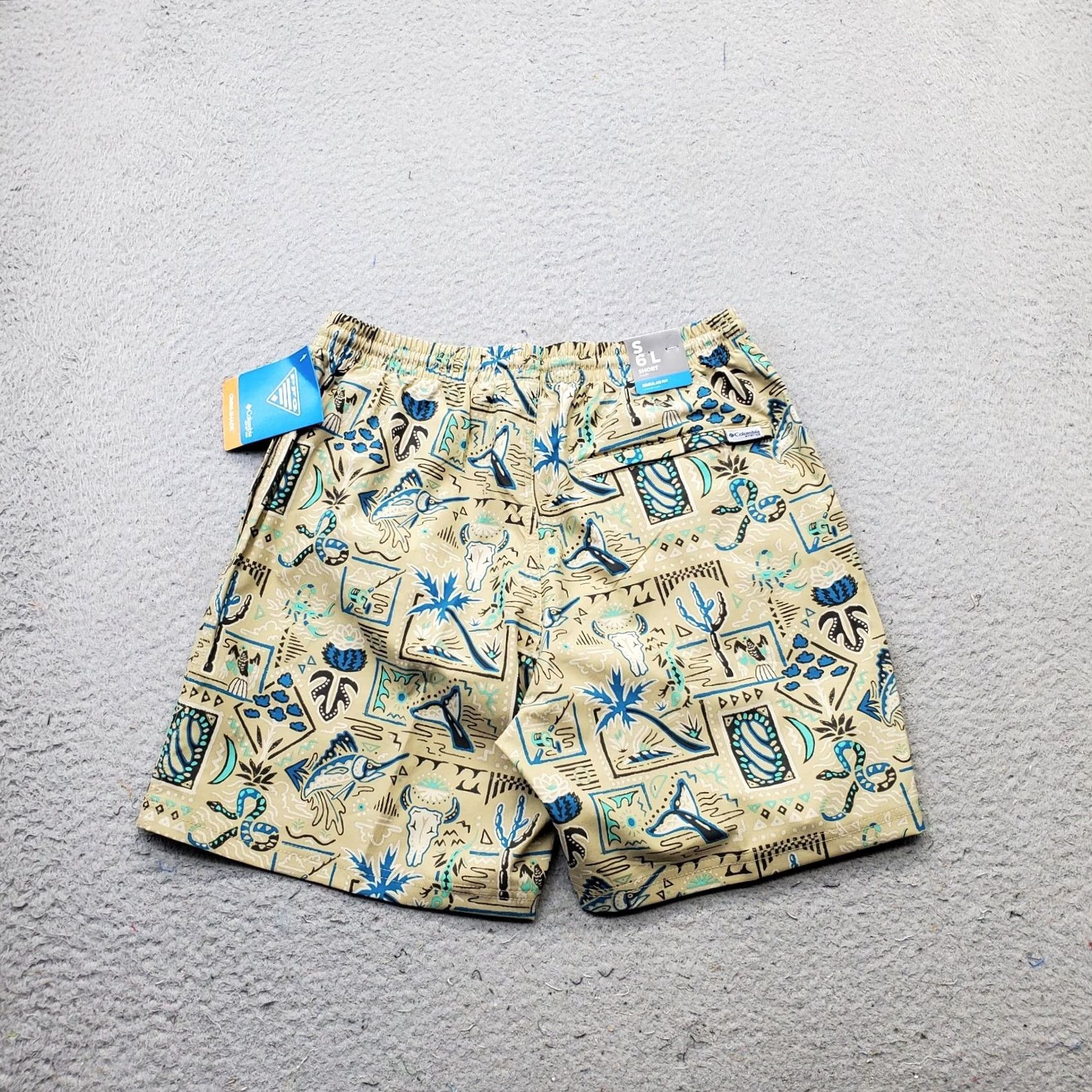 Vintage Columbia Mens PFG Rambler Swim Short Bottom S Multi Printed Lined Performance Swimwear Size US 29 - 2 Thumbnail