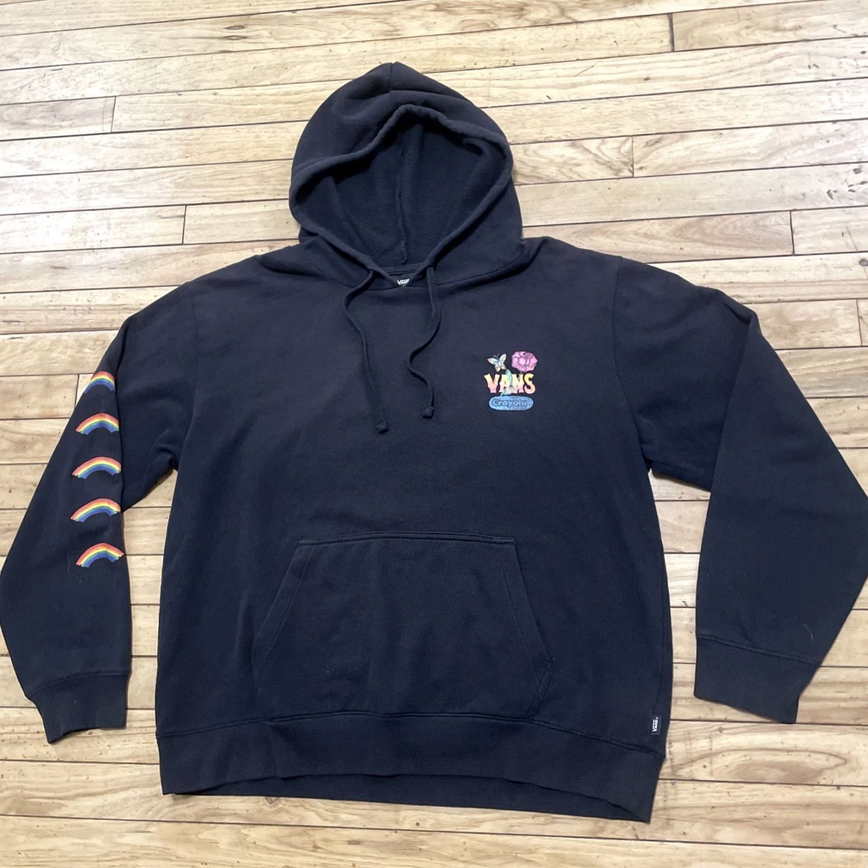 Vans VANS Hoodie Adult XL Black Graphic Floral Crop Crayola Skater School Cement: Pullover, Logo, All Seasons, Lined, Unisex Adults, Streetwear Size XL / US 12-14 / IT 48-50 - 4 Thumbnail