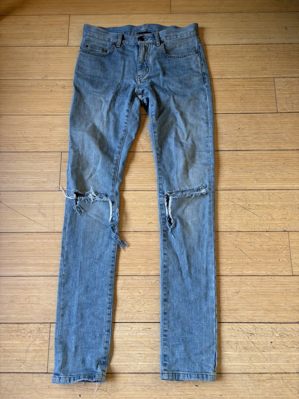Yves Saint Laurent Ysl ripped denim Size US 27 - 1 Thumbnail