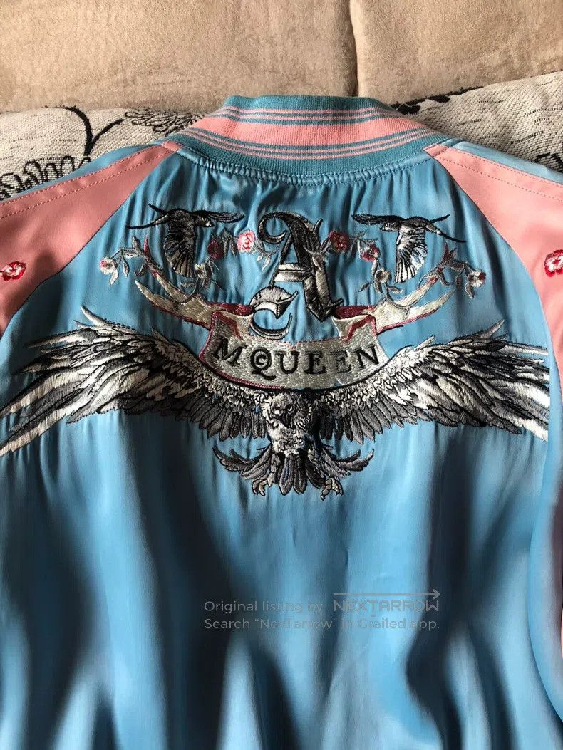 Alexander McQueen Alexander Mcqueen Pink and blue colour block silk baseball Size XS / US 0-2 / IT 36-38 - 4 Thumbnail