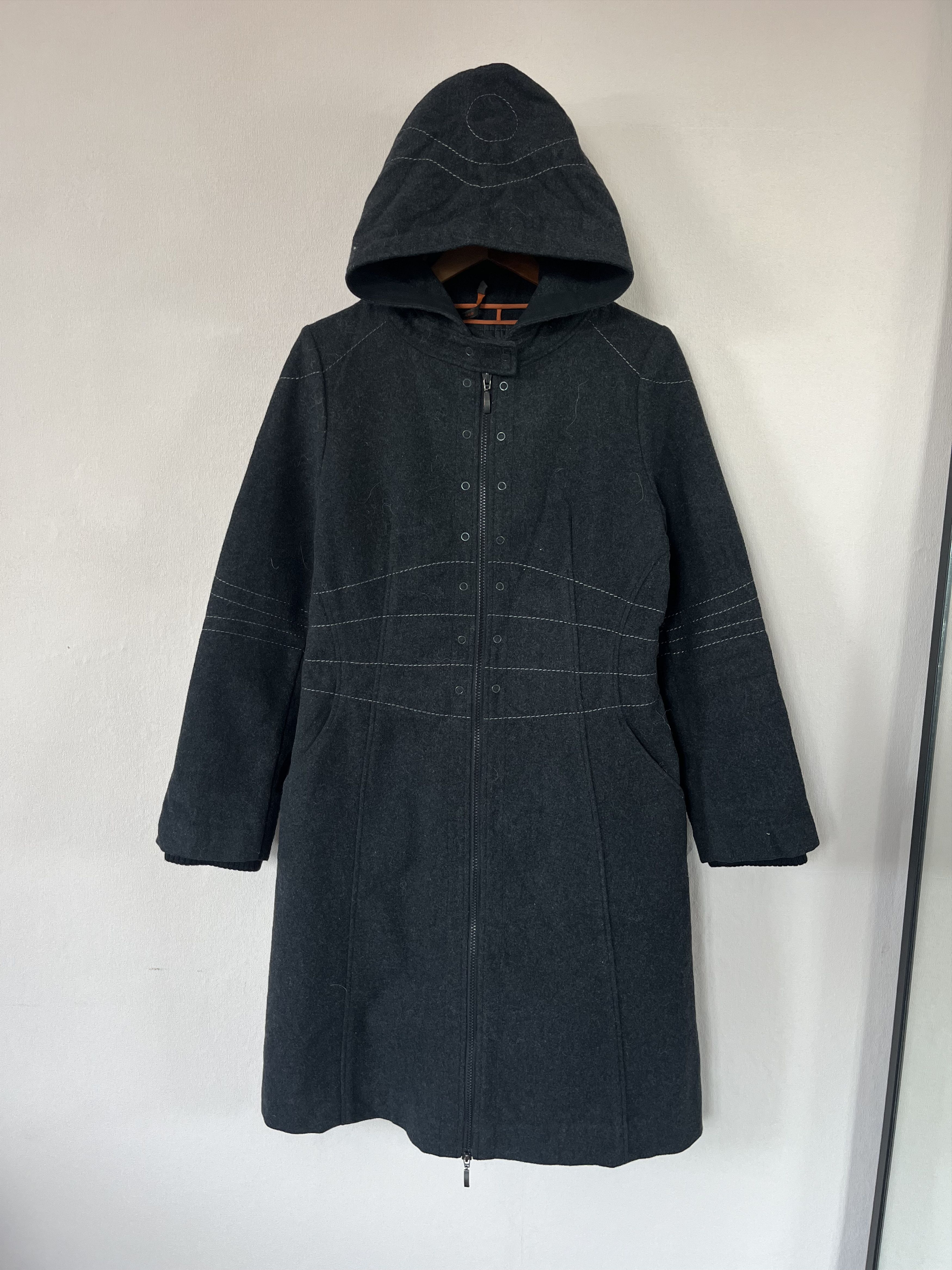 Cop Copine Cop Copine Vintage Wool Long Coat Zip Jacket Gray Lining Wit Size S / US 4 / IT 40 - 1 Thumbnail