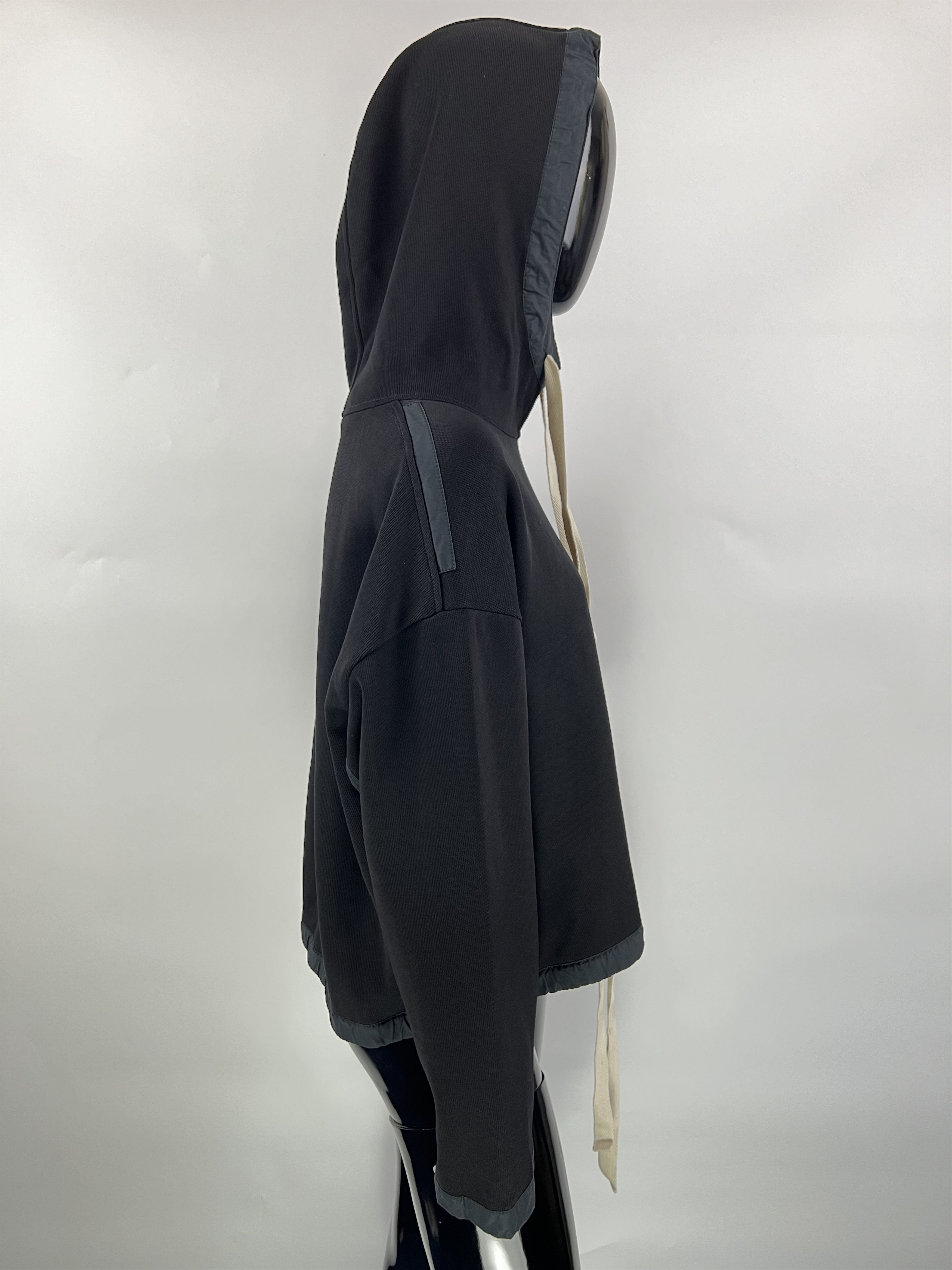 Jil Sander Jil Sander Black Cotton Cropped Hoodie Oversized Size XS / US 0-2 / IT 36-38 - 2 Thumbnail