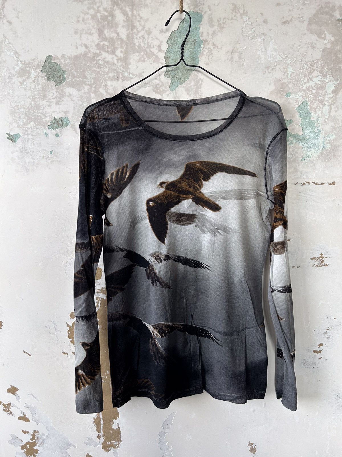 Japanese Brand × Vintage MESH LONG SLEEVE WITH EAGLES Size L / US 10 / IT 46 - 1 Thumbnail