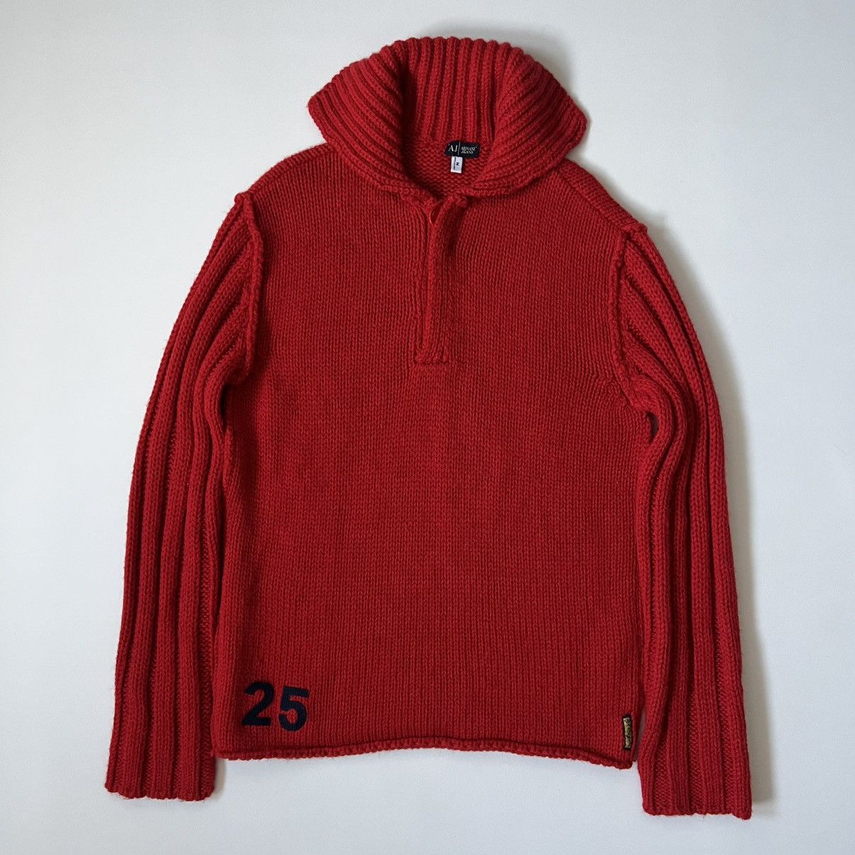 Armani Vintage Y2K Armani Jeans Red Knit Tiger Sweater Alpaca Woo Size US M / EU 48-50 / 2 - 2 Thumbnail