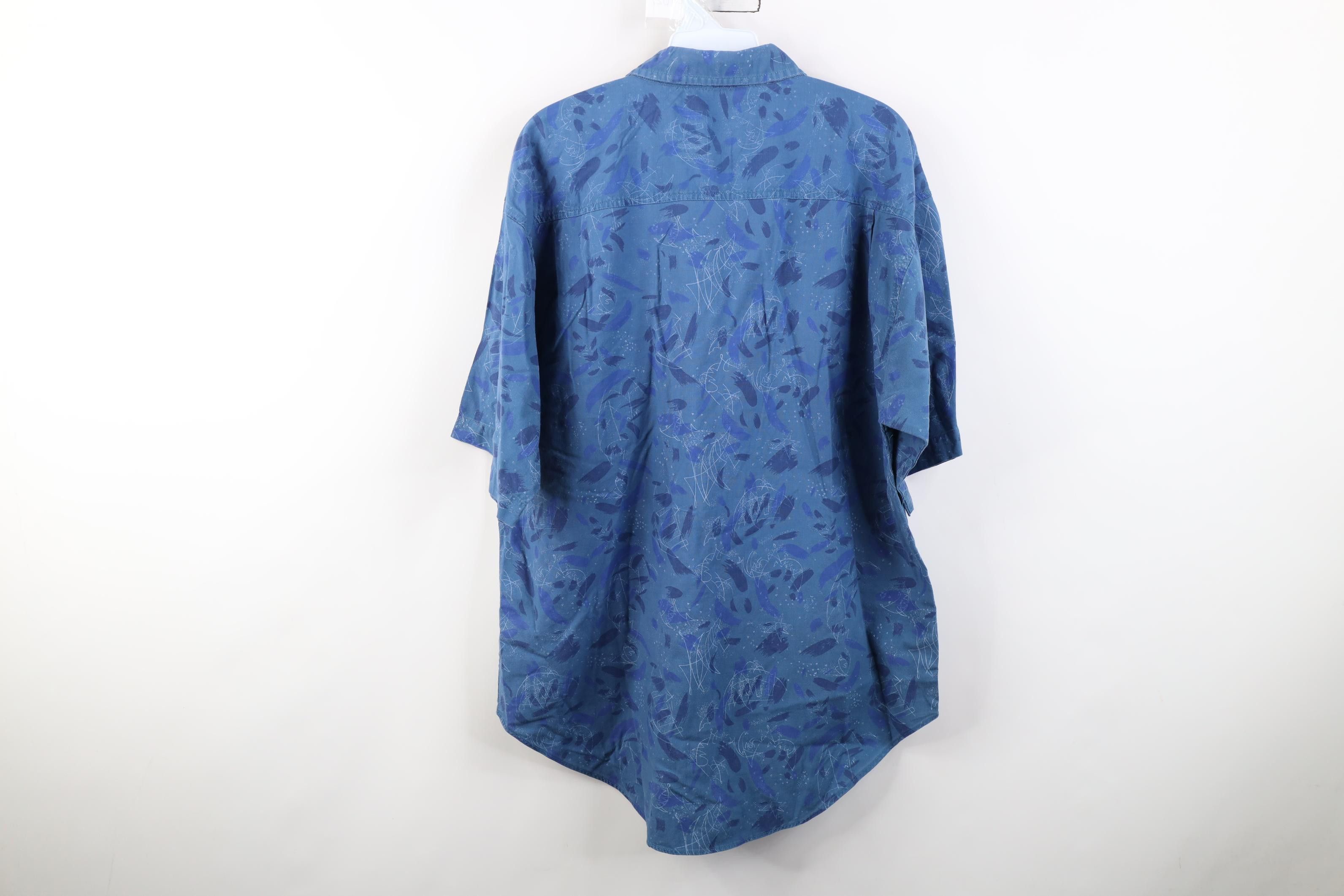 Vintage Vintage 90s Streetwear Abstract Surf Beach Button Shirt Blue Size US L / EU 52-54 / 3 - 9 Thumbnail