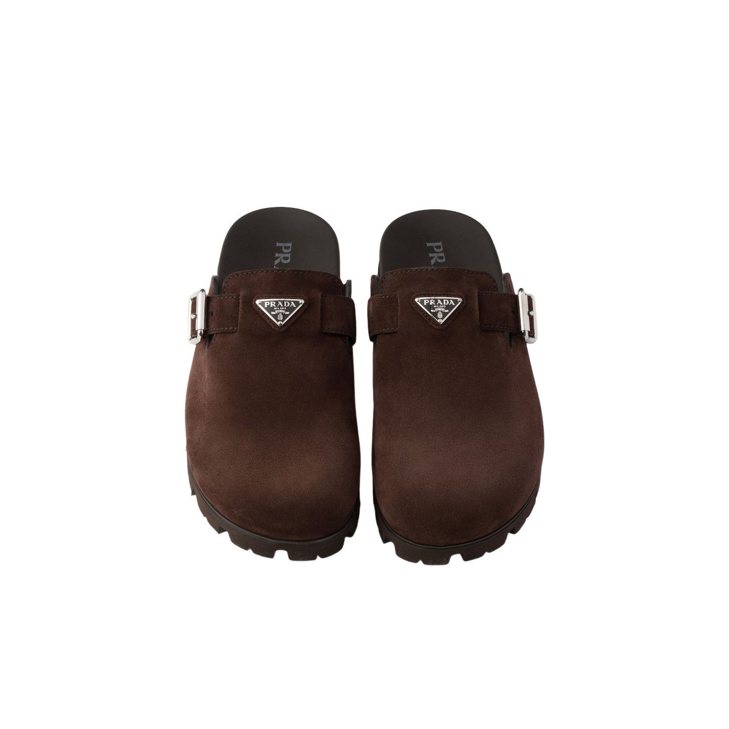 Prada PRADA $1170 Dark Brown Suede Mules New & Authentic (Men's si Size US 9 / EU 42 - 3 Thumbnail