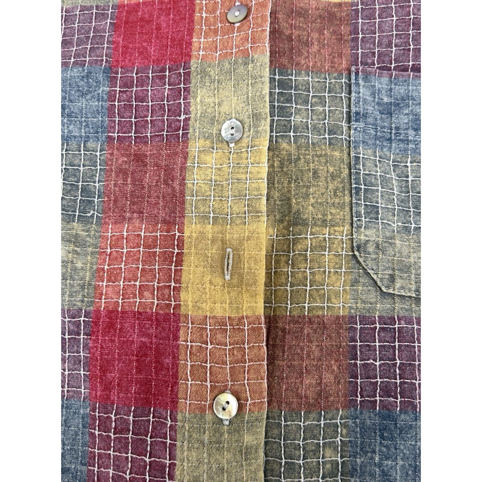 Free People Free People Artisan De Luxe Multicolor Patchwork Button Up Long Sleeve Small S Size S / US 4 / IT 40 - 4 Thumbnail
