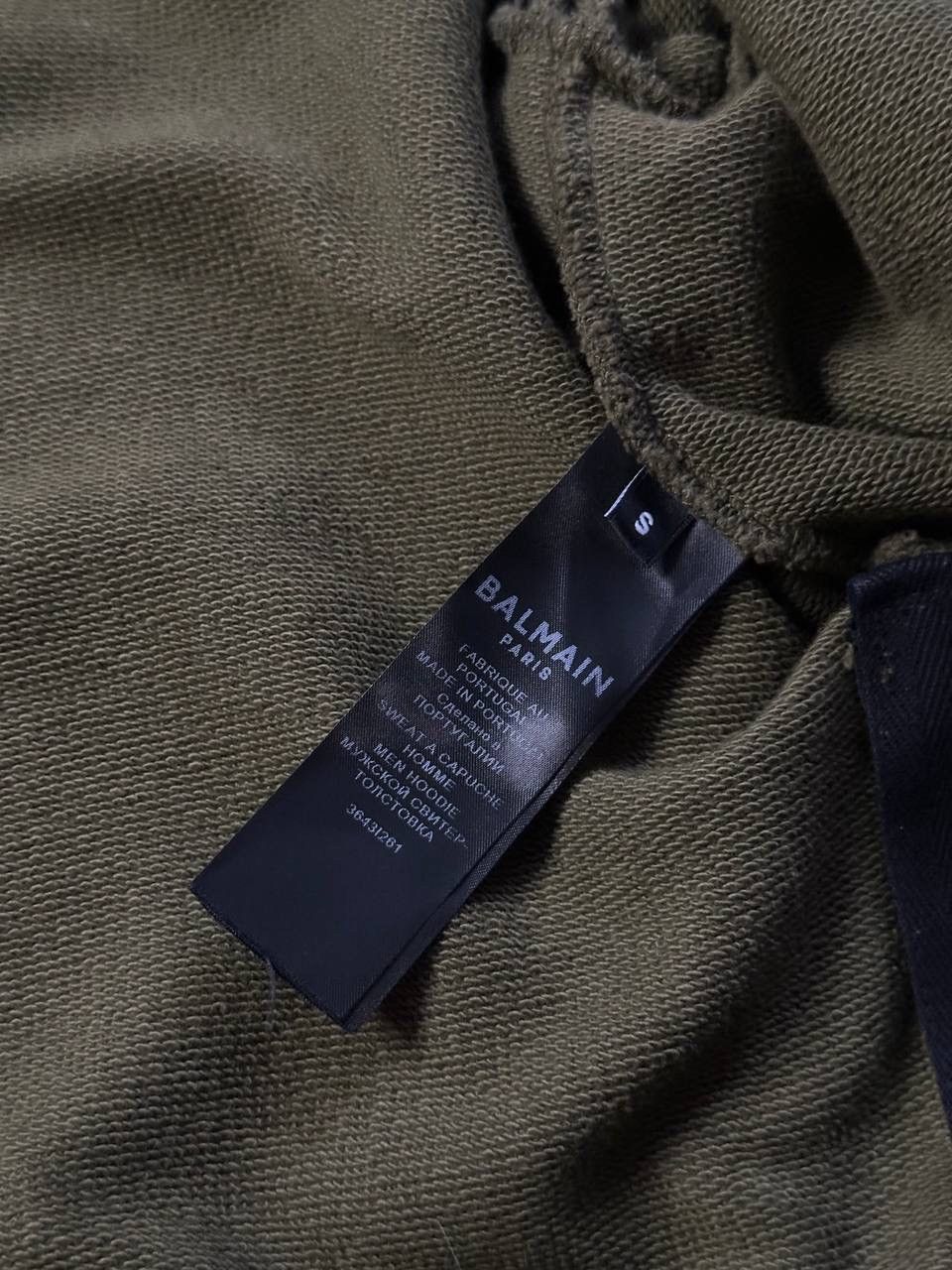 Balmain Balmain Paris Men’s Zip Hoodie Olive Green Luxury Biker Size US S / EU 44-46 / 1 - 14 Thumbnail