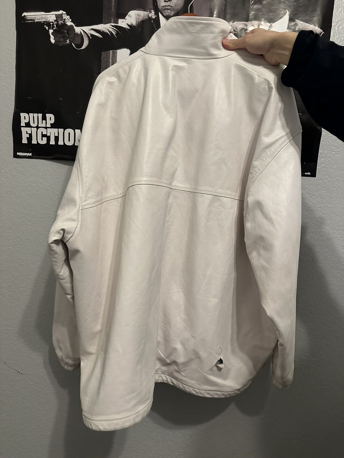 Balenciaga Balenciaga white leather jacket Size US XL / EU 56 / 4 - 2 Thumbnail