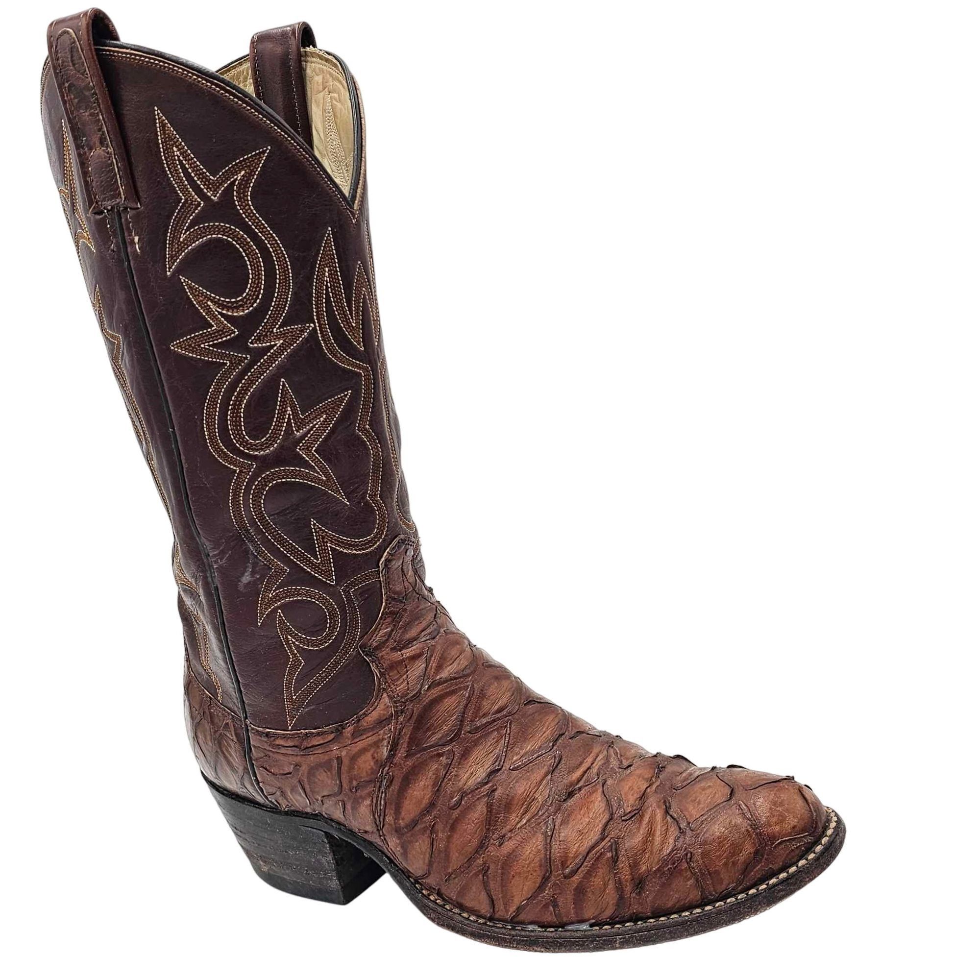 DAN POST Men's Leather Western Cowboy Boots Antique Brown 9 D