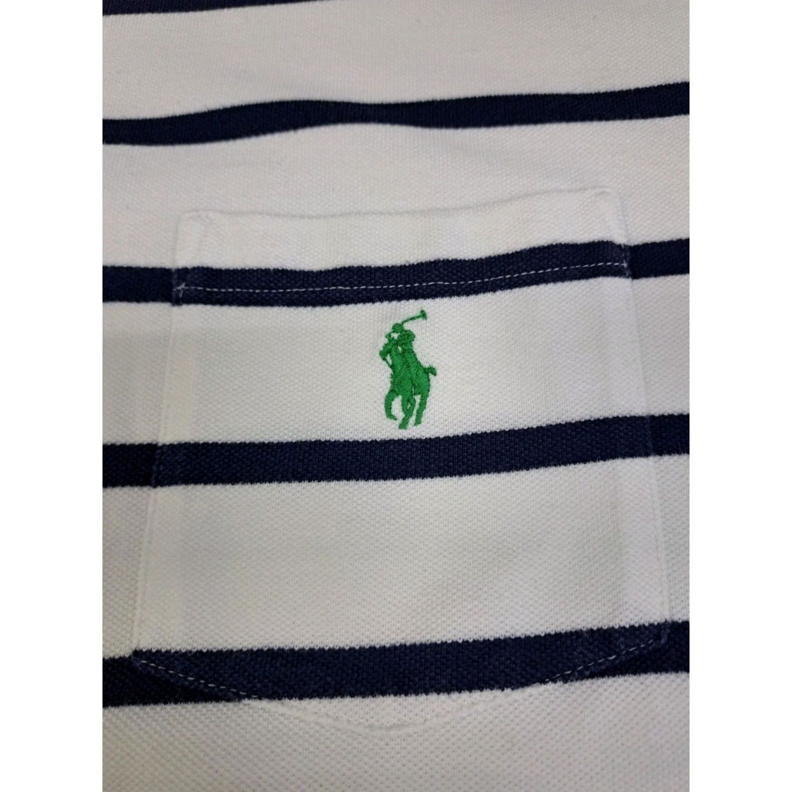 Ralph Lauren Polo Ralph Lauren Polo Shirt XL White Blue Striped Mens Short Sleeve C #7399 Size US XL / EU 56 / 4 - 6 Thumbnail
