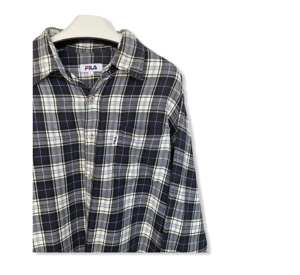 Fila × Flannel Vintage Fila Plaid Tartan Flannel Shirt 👕 Size US L / EU 52-54 / 3 - 2 Thumbnail