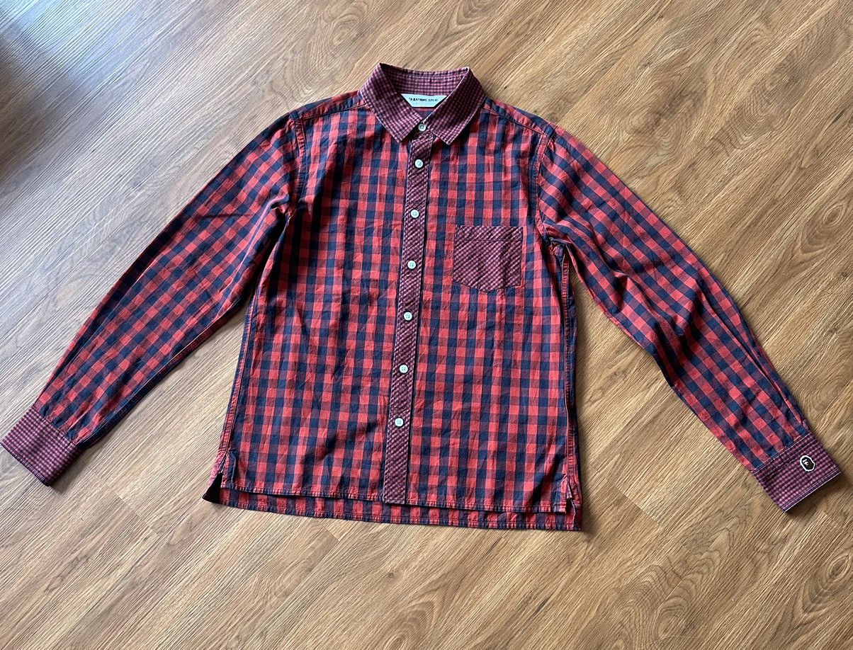 Bape Plaid Button Up Shirt Size S / US 4 / IT 40 - 1 Thumbnail