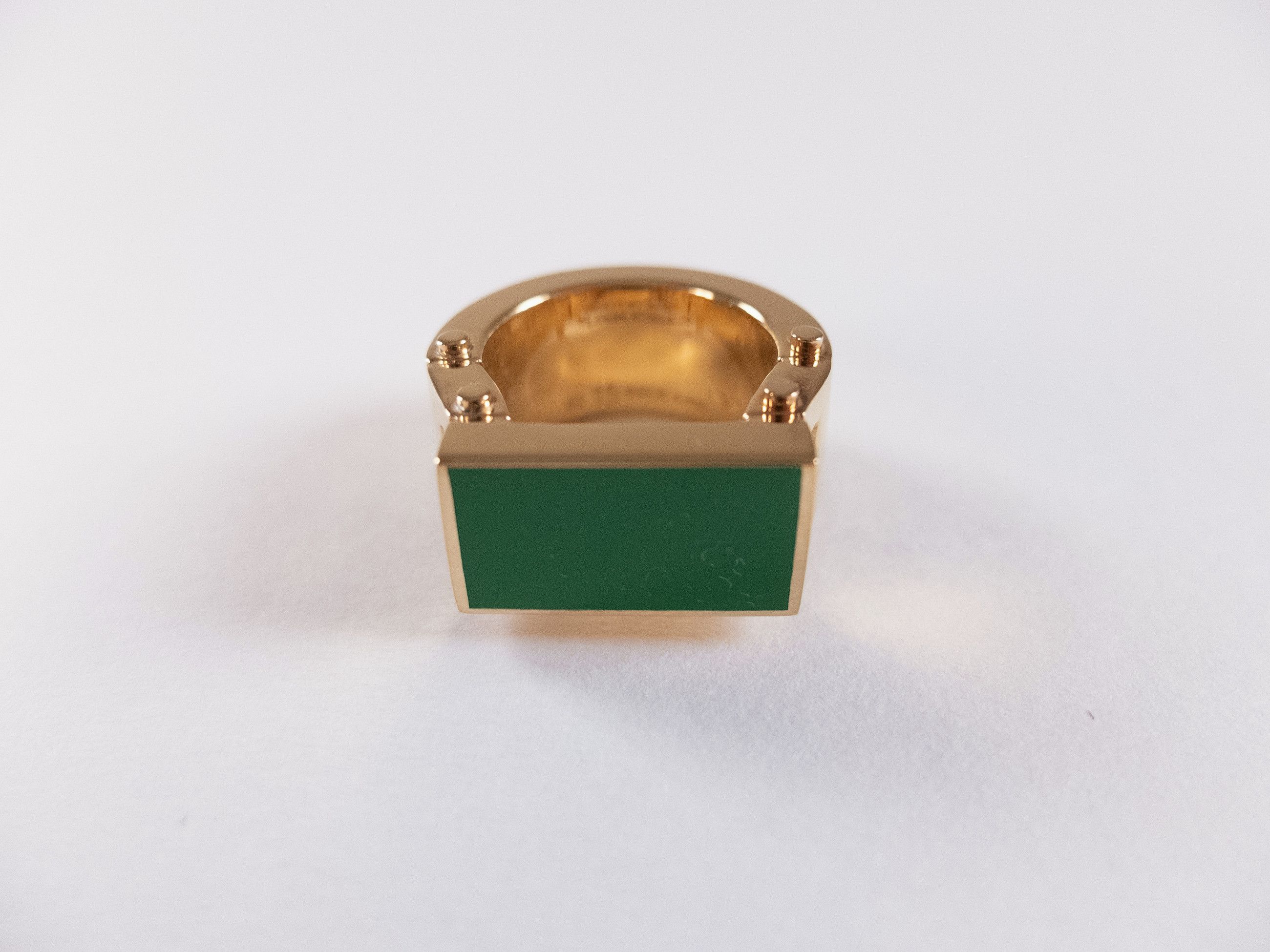 Bottega Veneta BOTTEGA VENETA Bolt green gold plated silver chunky ring 7 q Size ONE SIZE - 6 Thumbnail