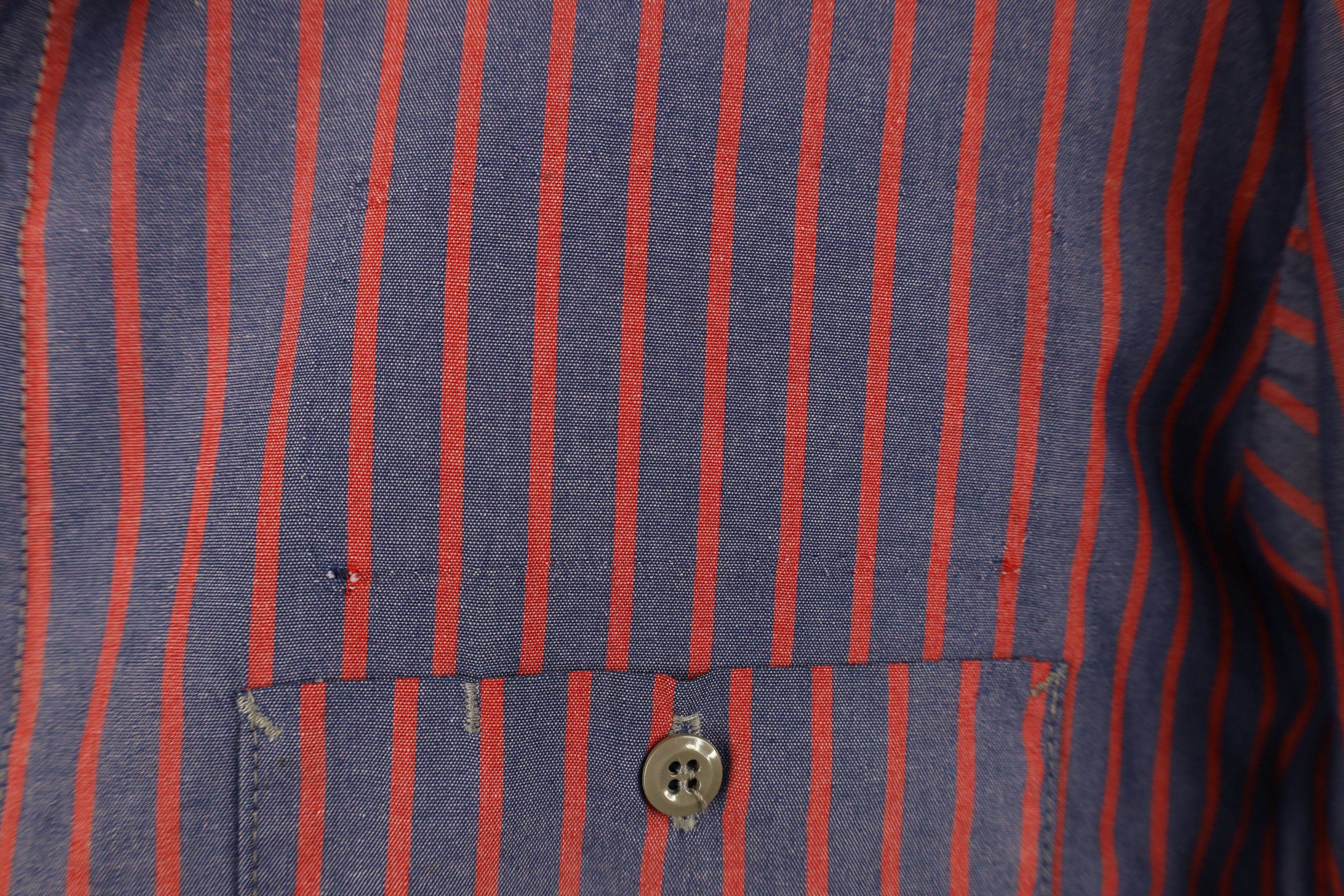 Vintage Vintage 90s Streetwear Striped Workwear Mechanic Shirt Size US L / EU 52-54 / 3 - 7 Thumbnail