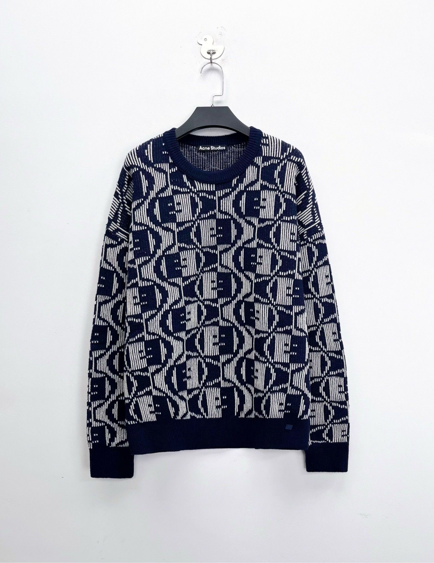 Acne Studios Acne Studios Smiley Face Intarsia Knit Sweater Size US L / EU 52-54 / 3 - 1 Thumbnail
