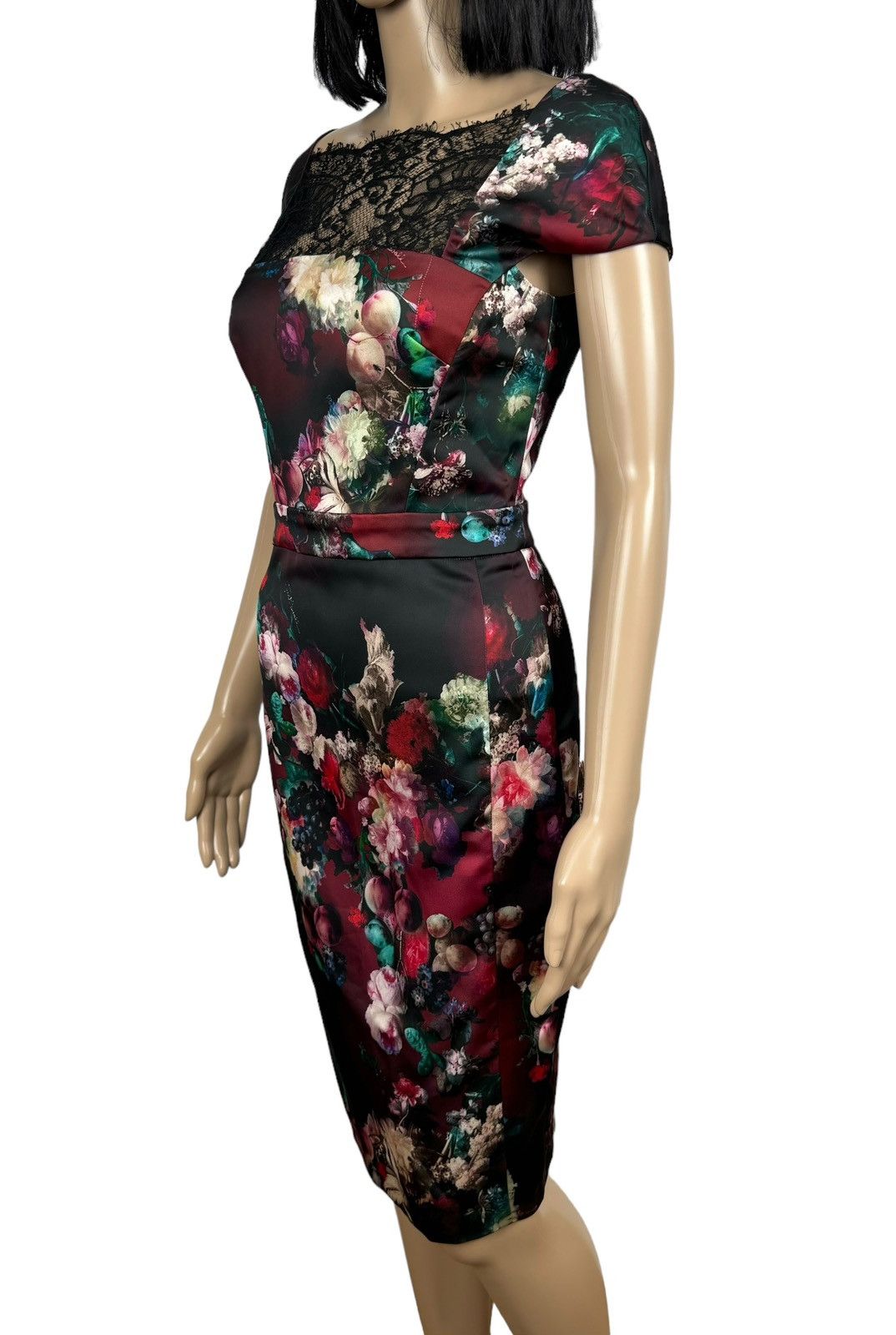 Just Cavalli JUST CAVALLI Satin Dress Floral/Fruit size 40 Size S / US 4 / IT 40 - 6 Thumbnail