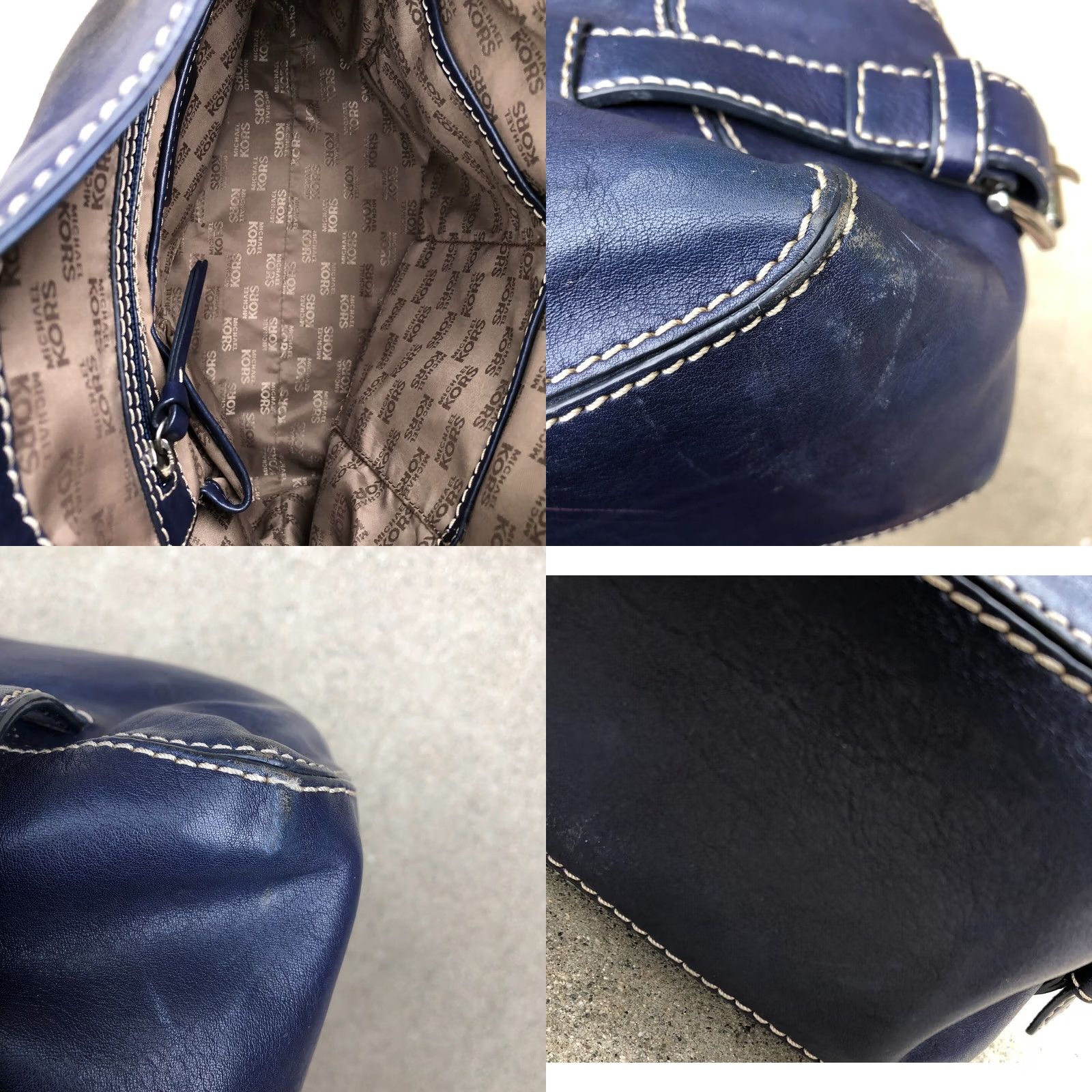 Michael Kors VINTAGE Michael Kors Shoulder Bag Women's Leather Blue Purse Medium 14x11x5 Designer Size ONE SIZE - 9 Thumbnail