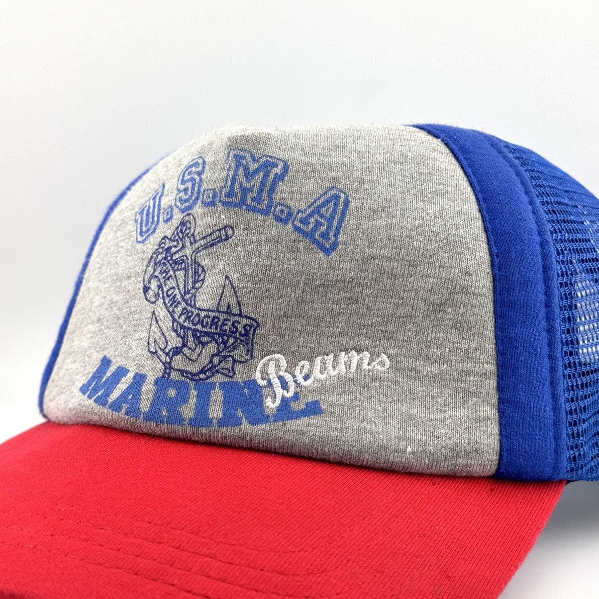 Beams Plus Beams Japan USMA Marine Trucker Mesh Cap Anchor Logo Hat Size ONE SIZE - 3 Thumbnail