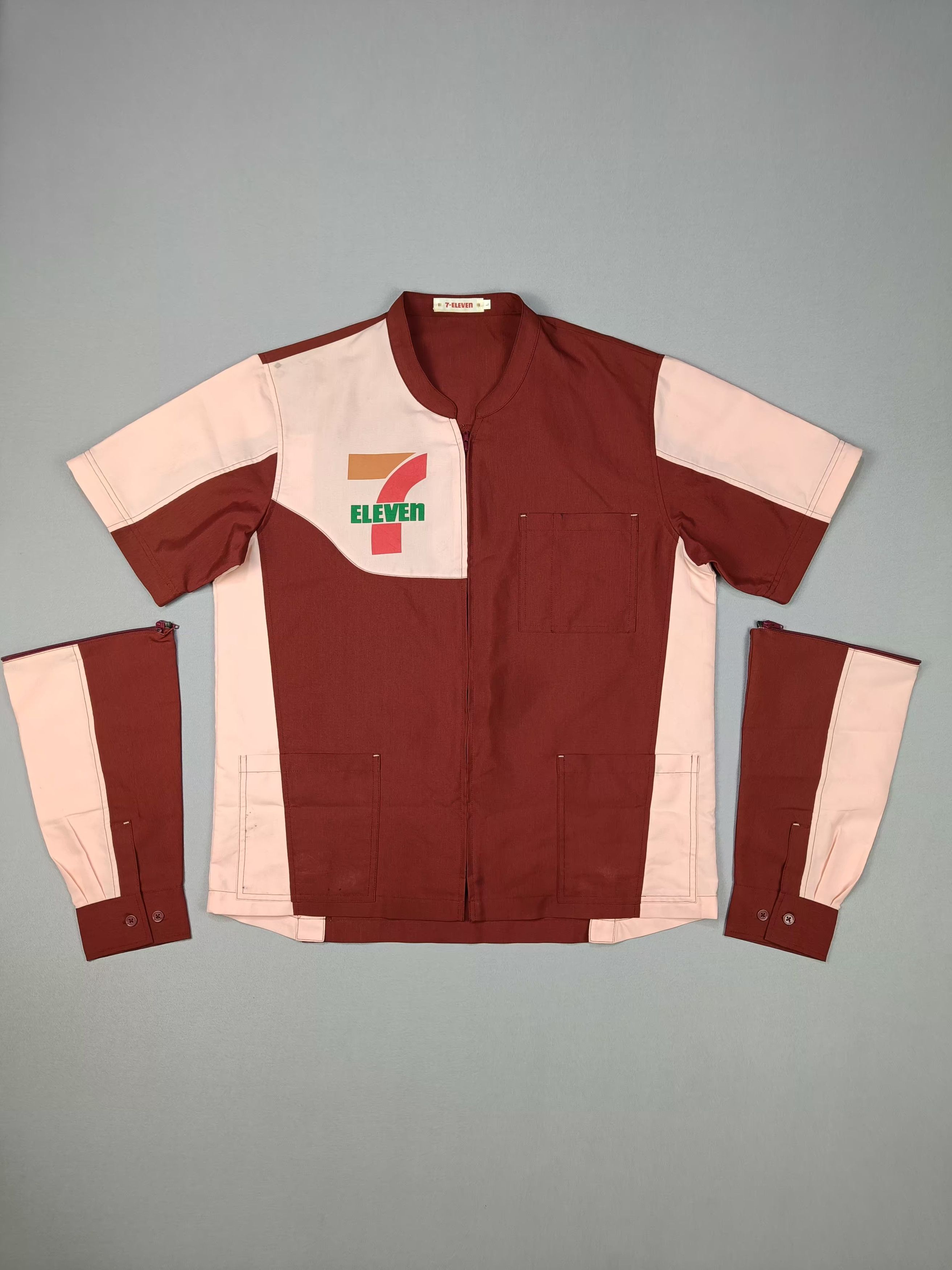 Vintage RARE💥7 Eleven Detachable Sleeve Workers Uniforms Size US L / EU 52-54 / 3 - 7 Thumbnail