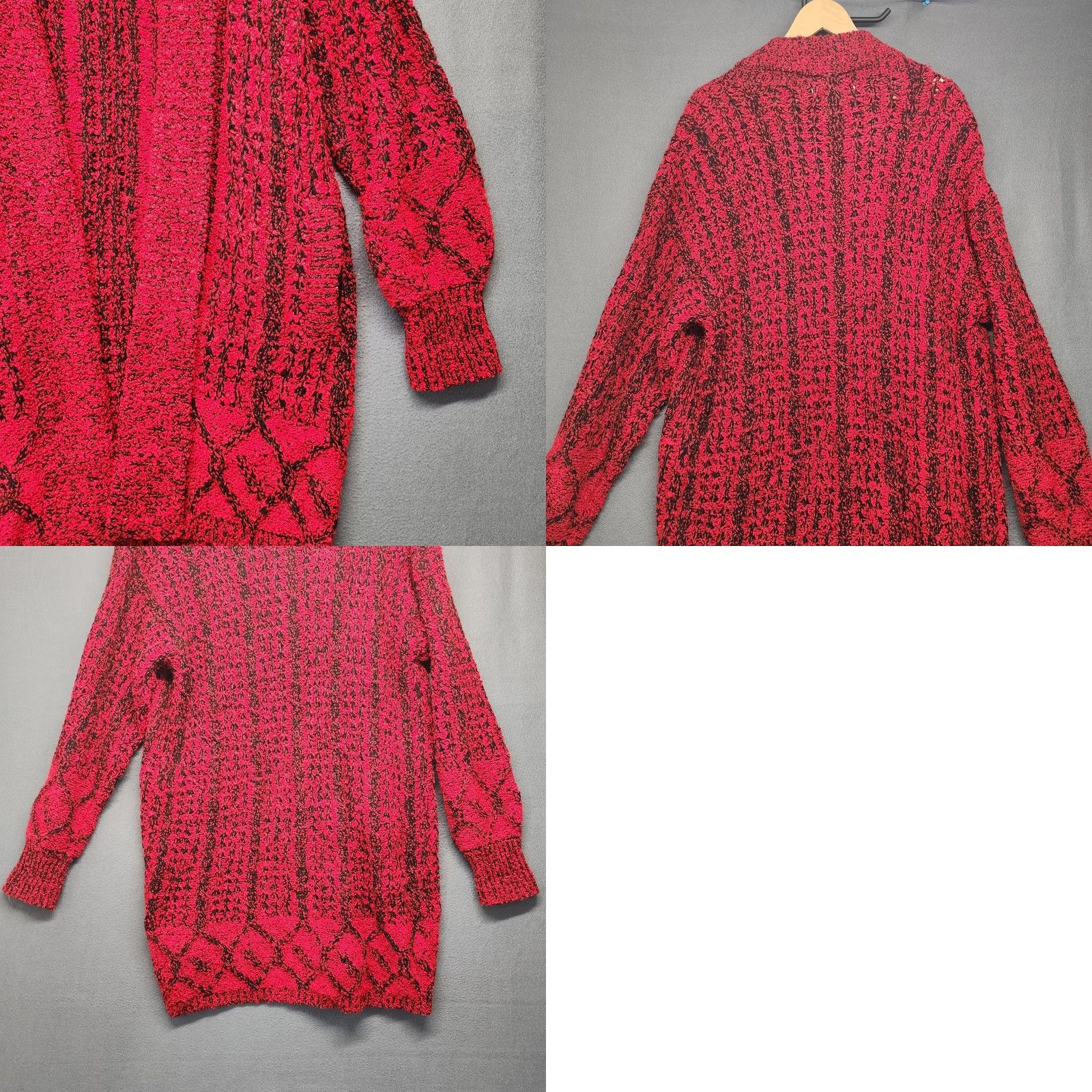 Vintage VINTAGE Western Connection Sweater Duster Cardigan Womens Medium Acrylic Oversize Thick Red Long Sleeve Fall Winter Size M / US 6-8 / IT 42-44 - 9 Thumbnail