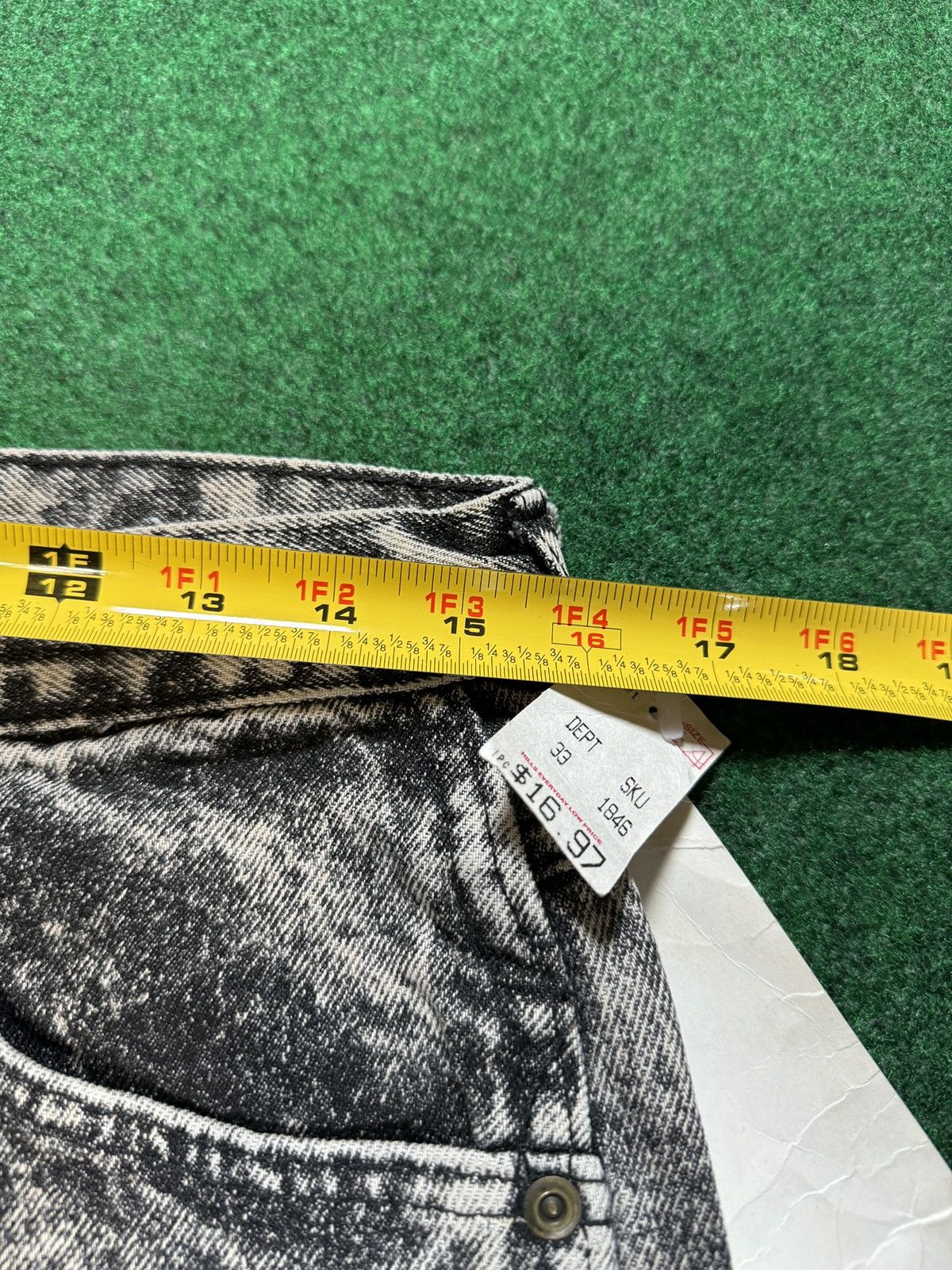 Vintage Vintage 80s Acid Wash Black Deadstock Chic 16 Denim Jeans Size 38" / US 16 / IT 52 - 5 Thumbnail